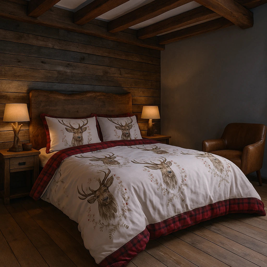 Angus Stag Flannelette Duvet Cover Set by Rapport Home