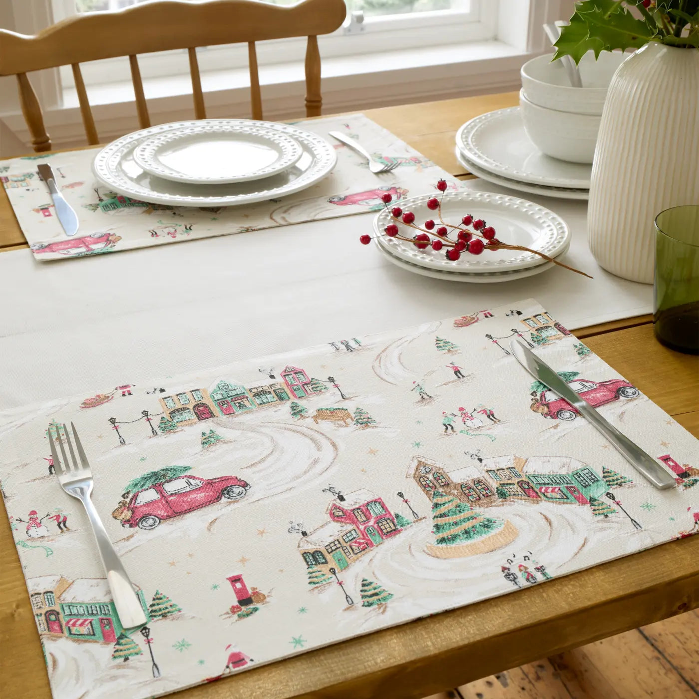 Christmas Town Kitchen Textiles Collection by Catherine Lansfield
