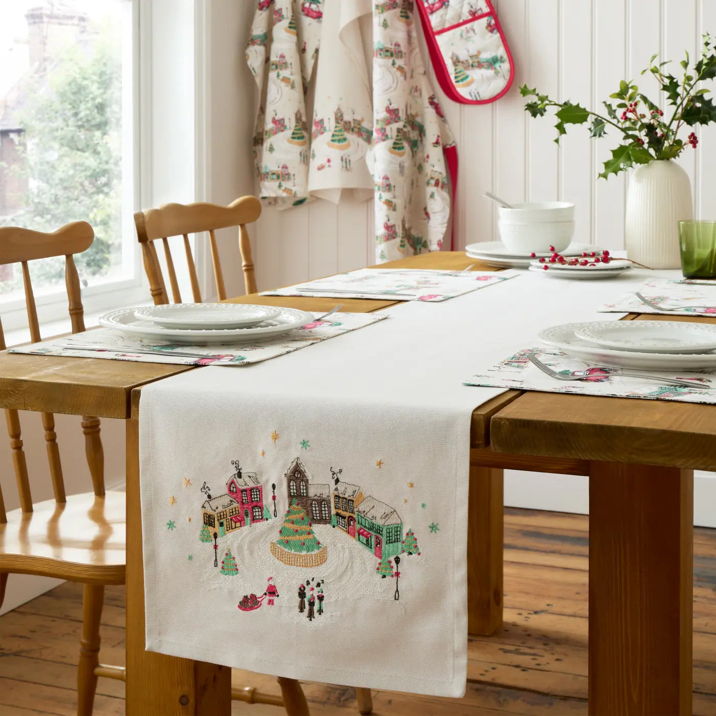 Christmas Town Kitchen Textiles Collection by Catherine Lansfield