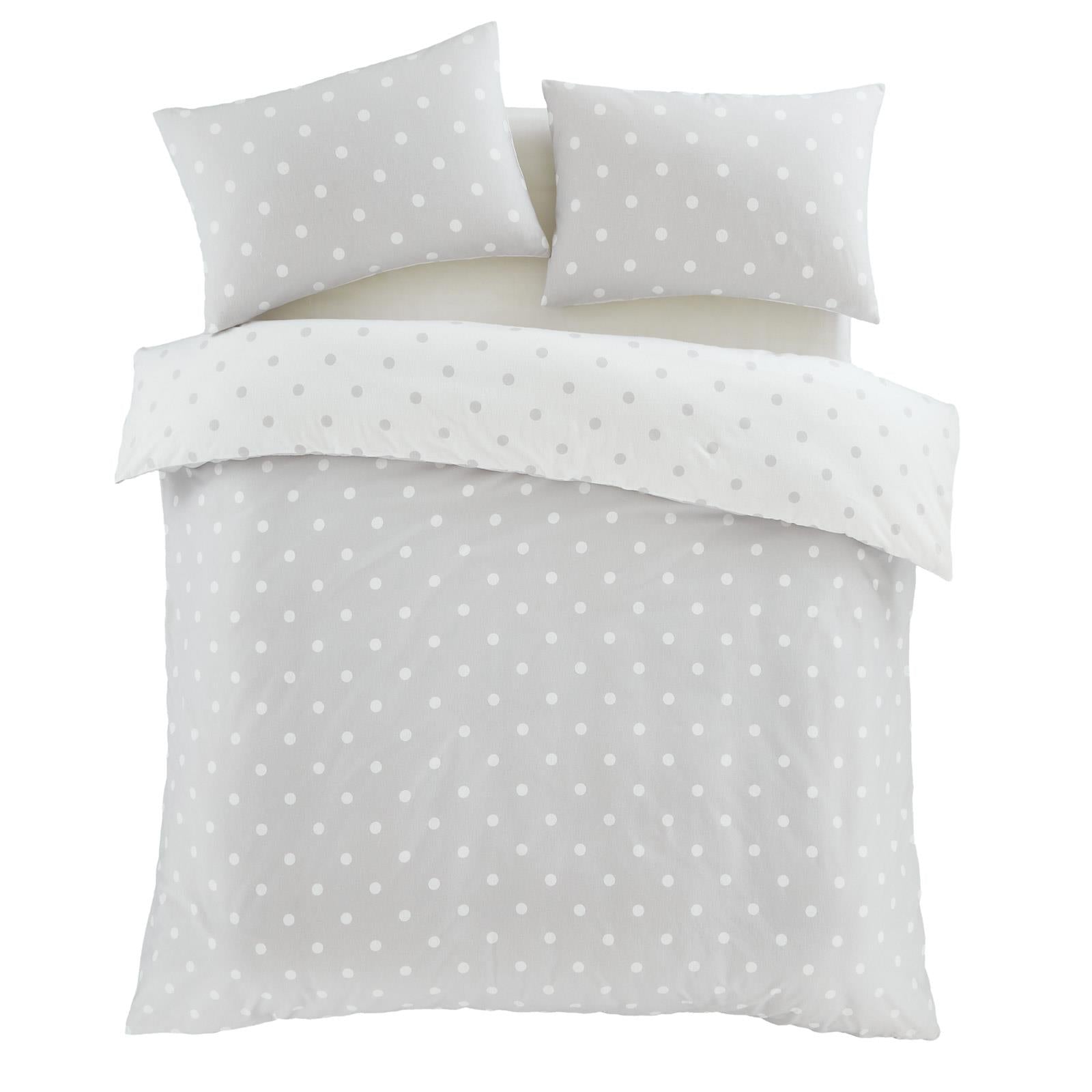 Brushed Polka Dot Duvet Cover Set by Catherine Lansfield