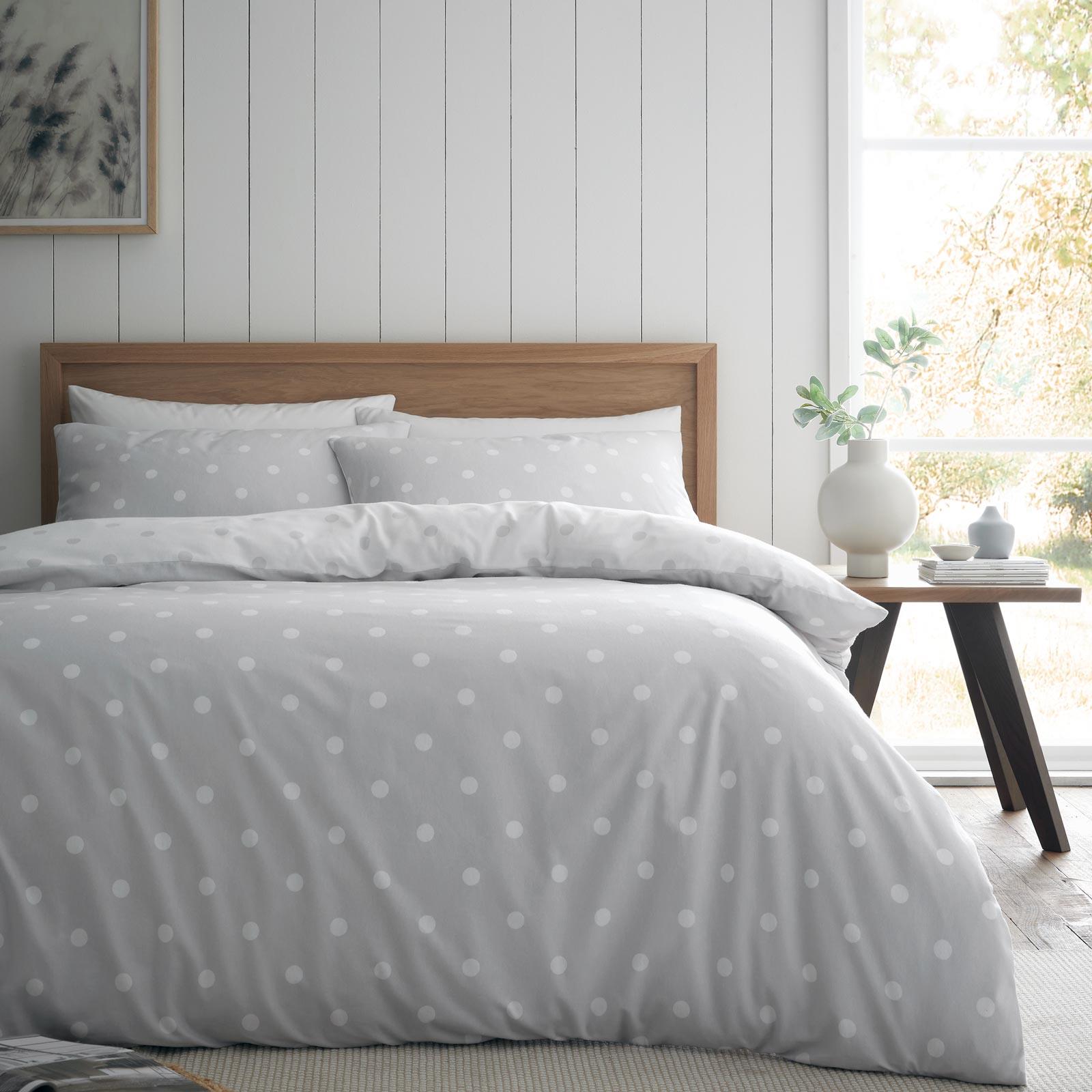 Brushed Polka Dot Duvet Cover Set by Catherine Lansfield