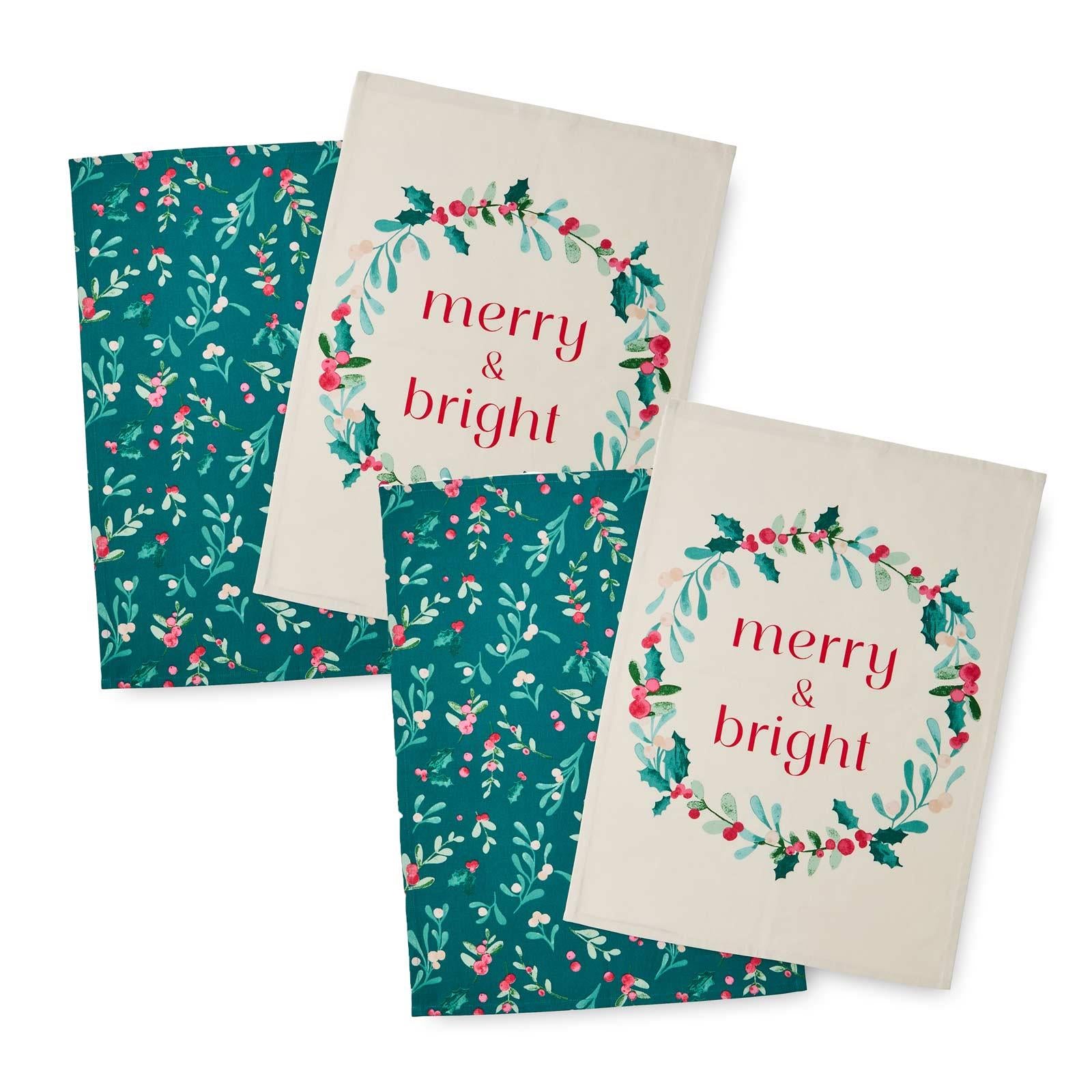 Christmas Holly & Mistletoe Kitchen Textiles Collection by Catherine Lansfield