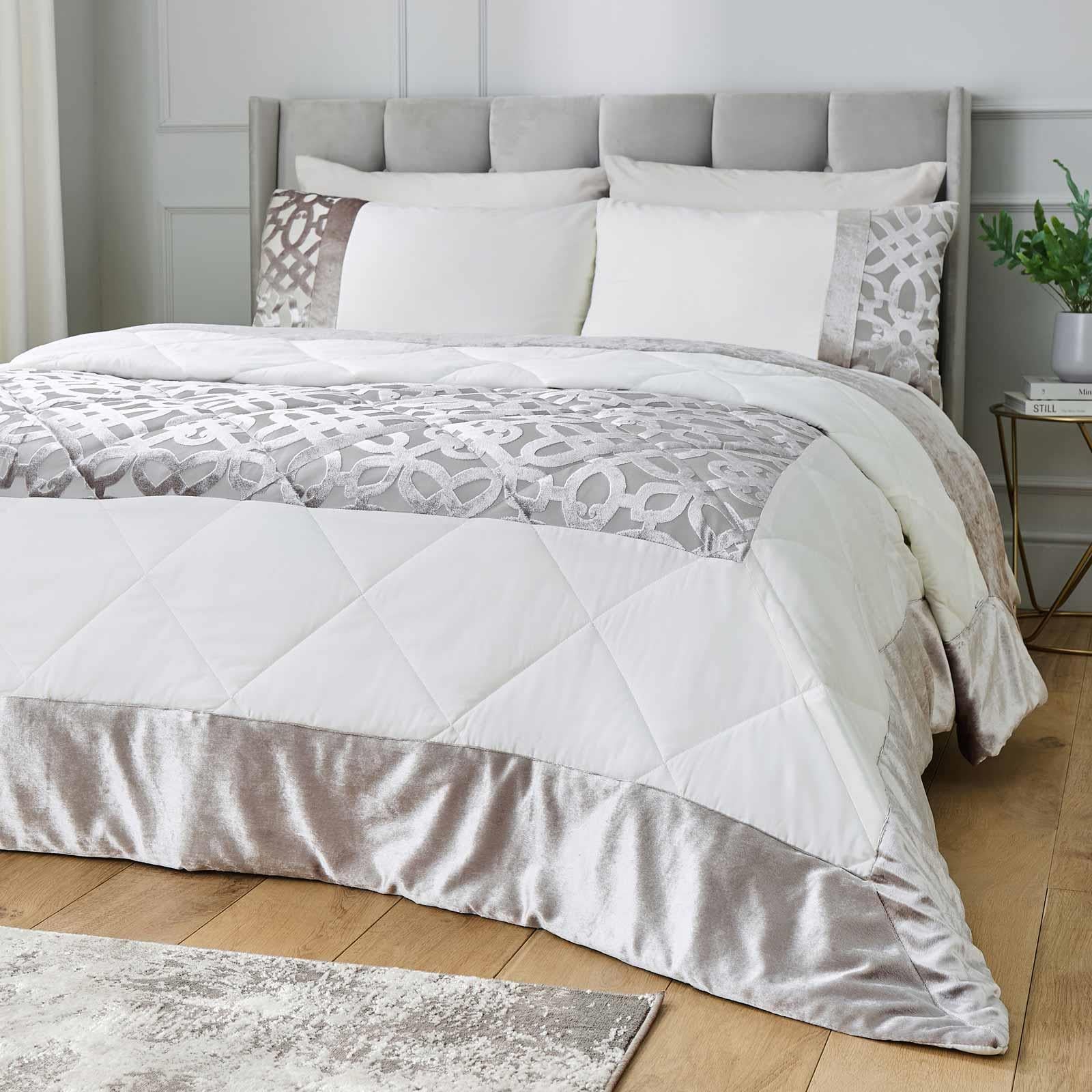 Lattice Cut Velvet Bedspread by Catherine Lansfield