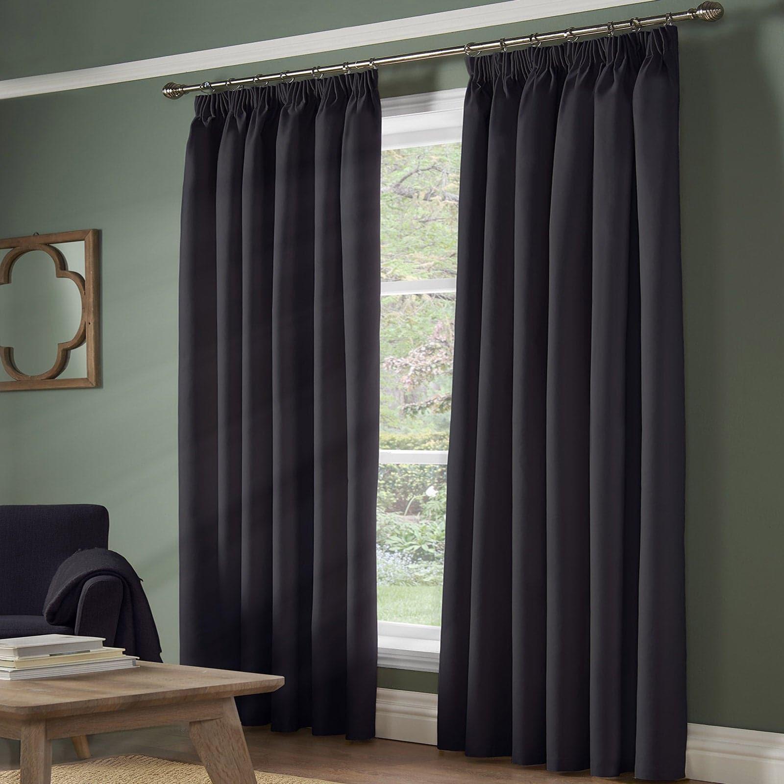 Essential 95% Blackout Tape Top Curtains Charcoal Tape Top Curtains Alan Symonds 46'' x 54''
