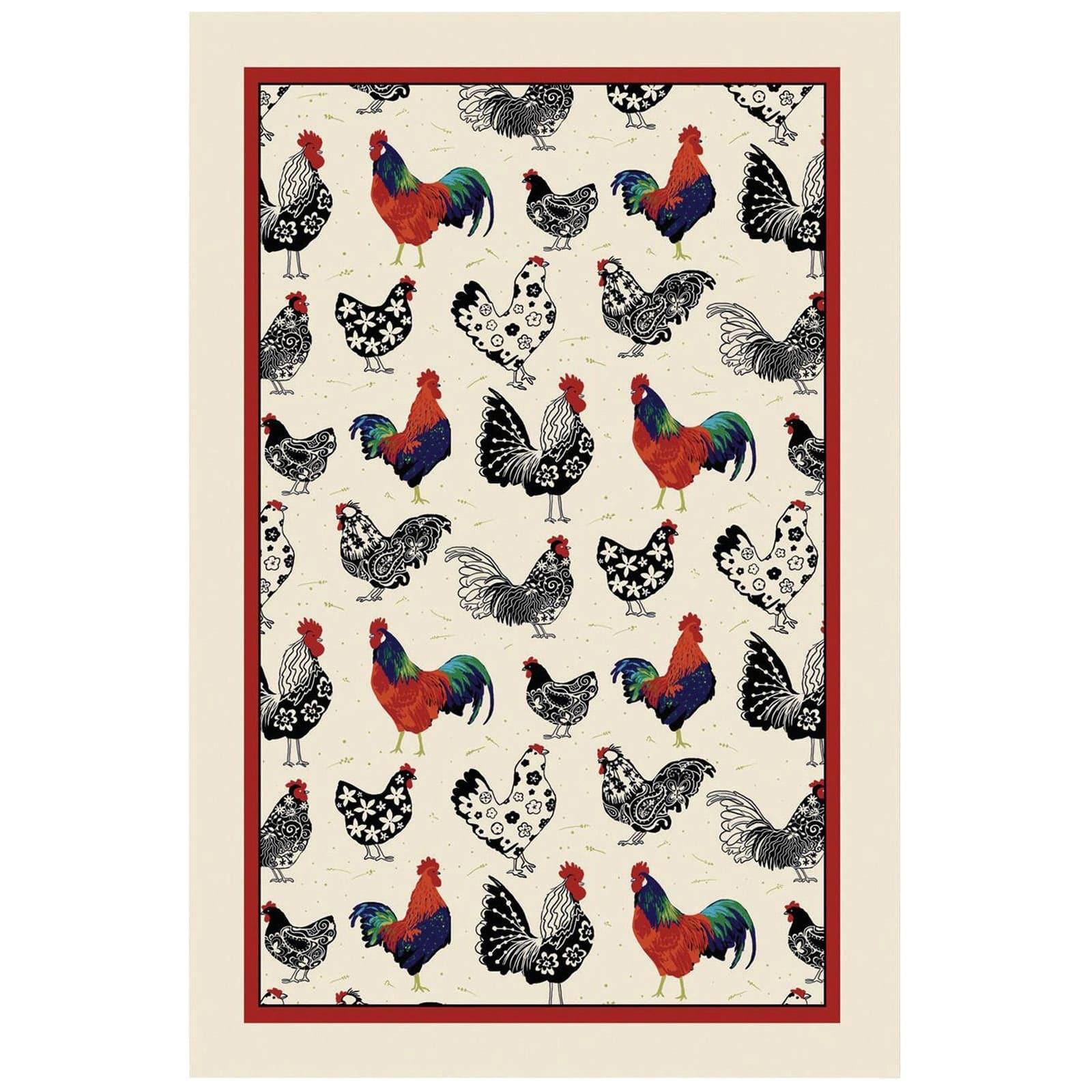 Rooster Luxury Cotton Printed Tea Towel Tea Towels Ulster Weavers