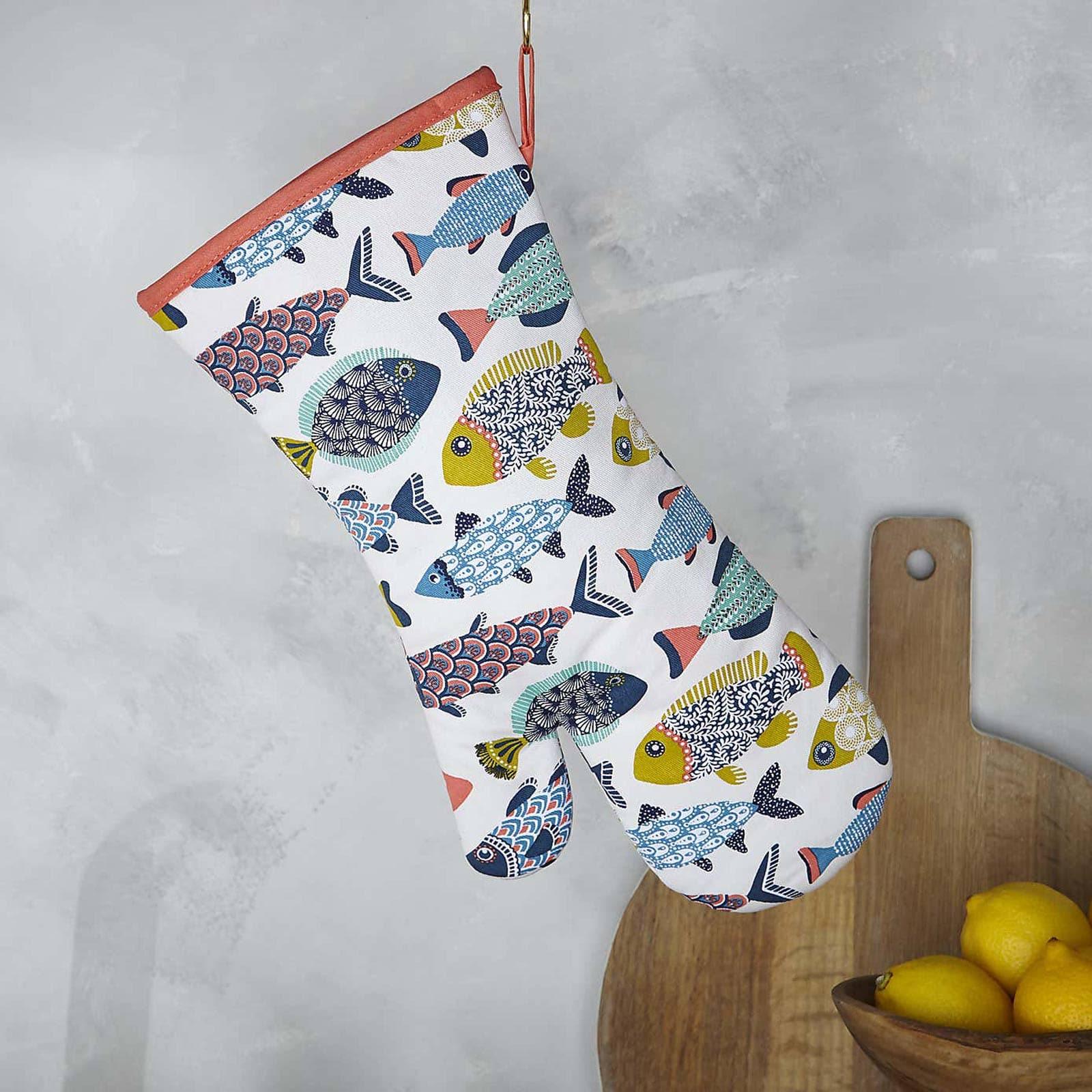 Aquarium Luxury Cotton Gauntlet Oven Mitt Oven Gloves Ulster Weavers