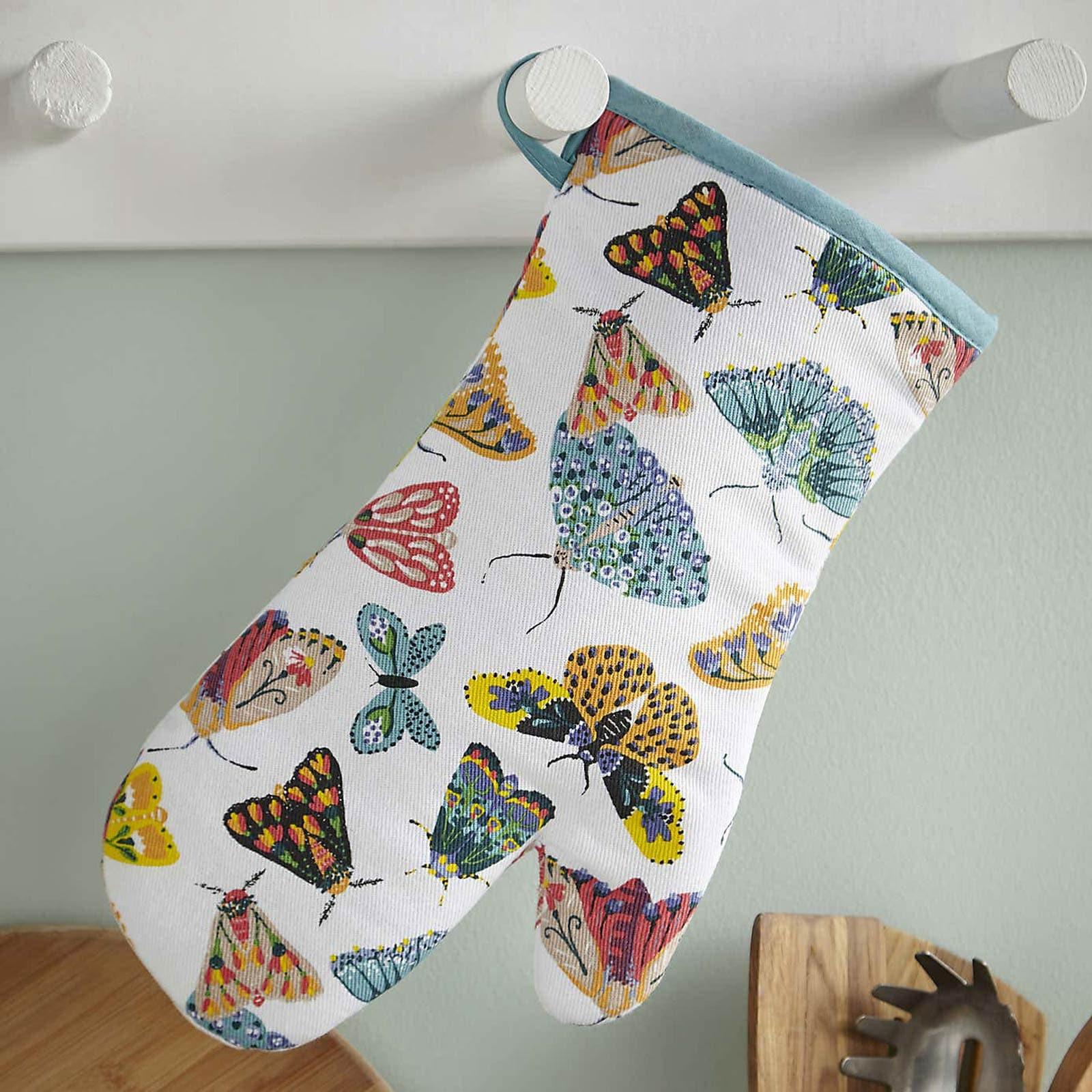Butterfly House Luxury Cotton Gauntlet Oven Mitt Oven Gloves Ulster Weavers