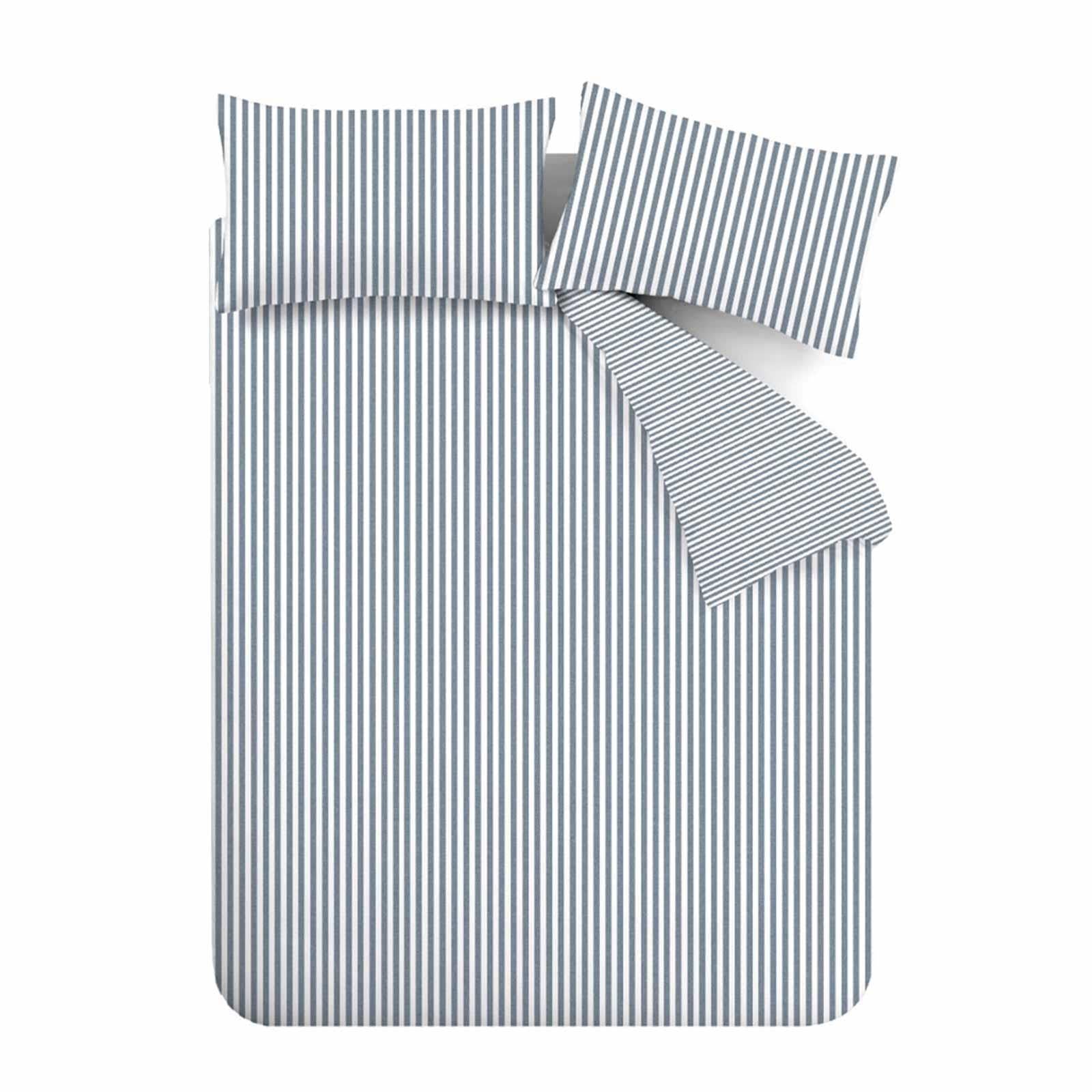 Brushed Cotton Flannelette Stripe Duvet Cover Set by Catherine Lansfield