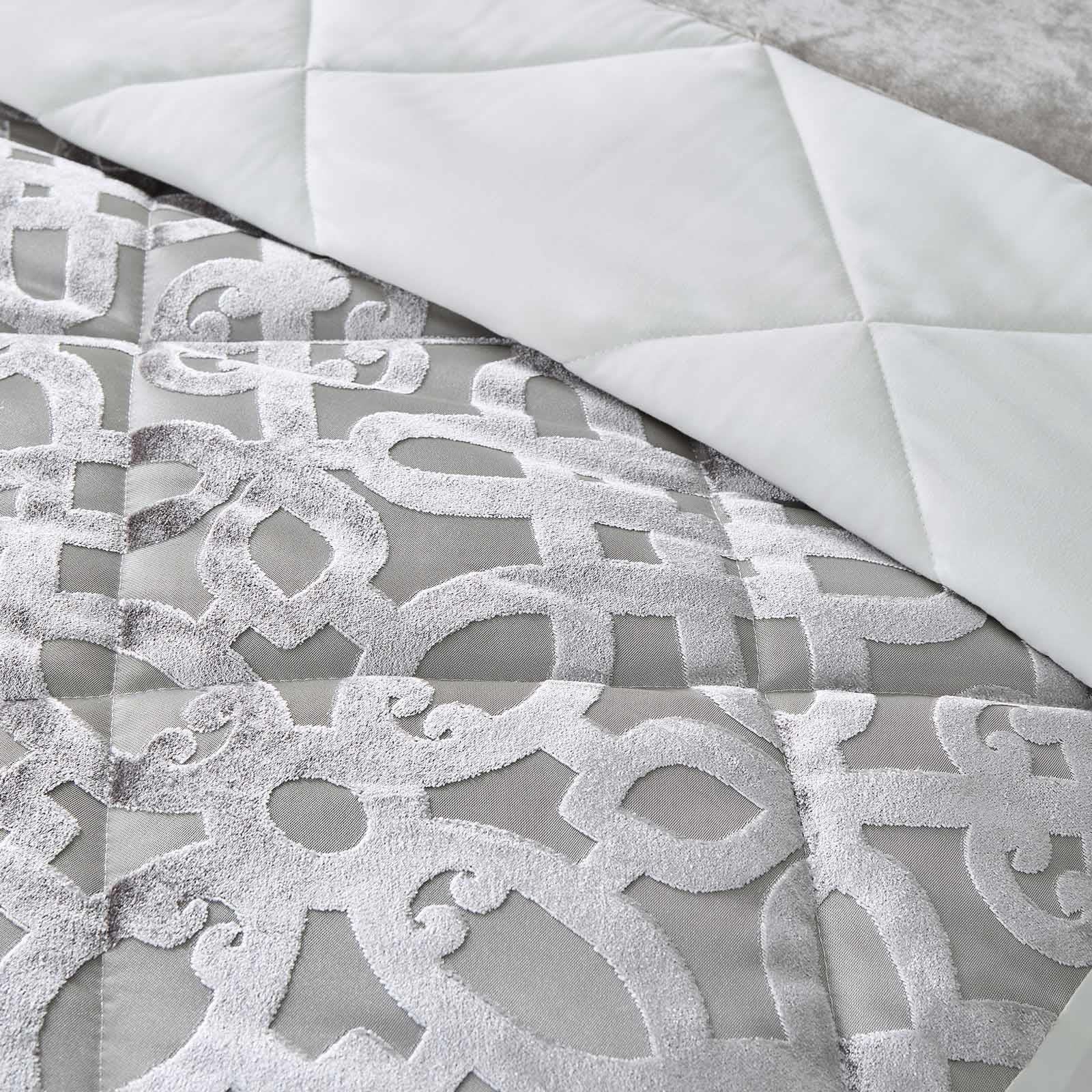 Lattice Cut Velvet Bedspread by Catherine Lansfield