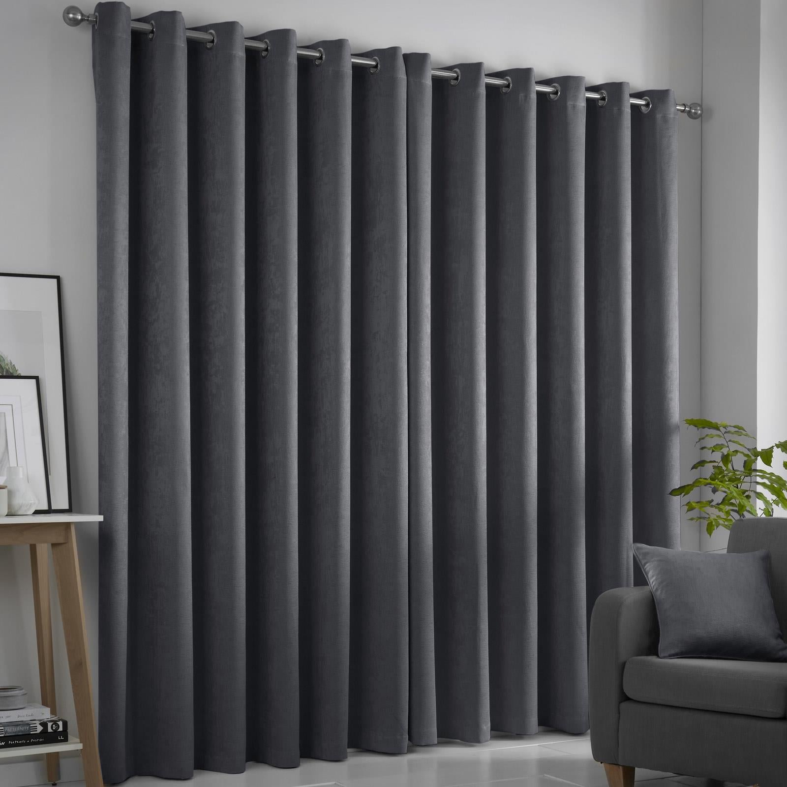 Strata Dim Out Woven Thermal Eyelet Curtains by Fusion