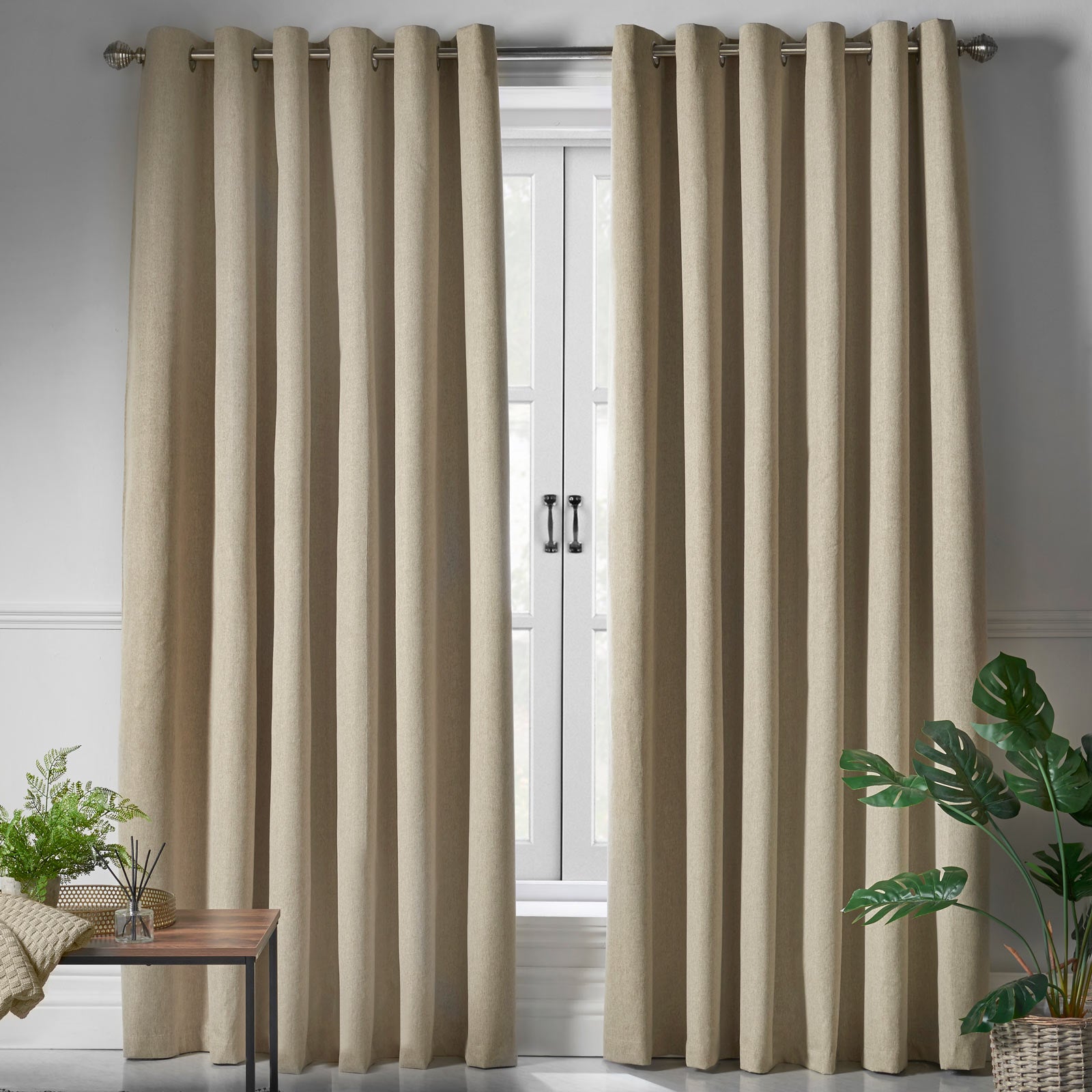 Blackout Linen Look Eyelet Curtains by Alan Symonds