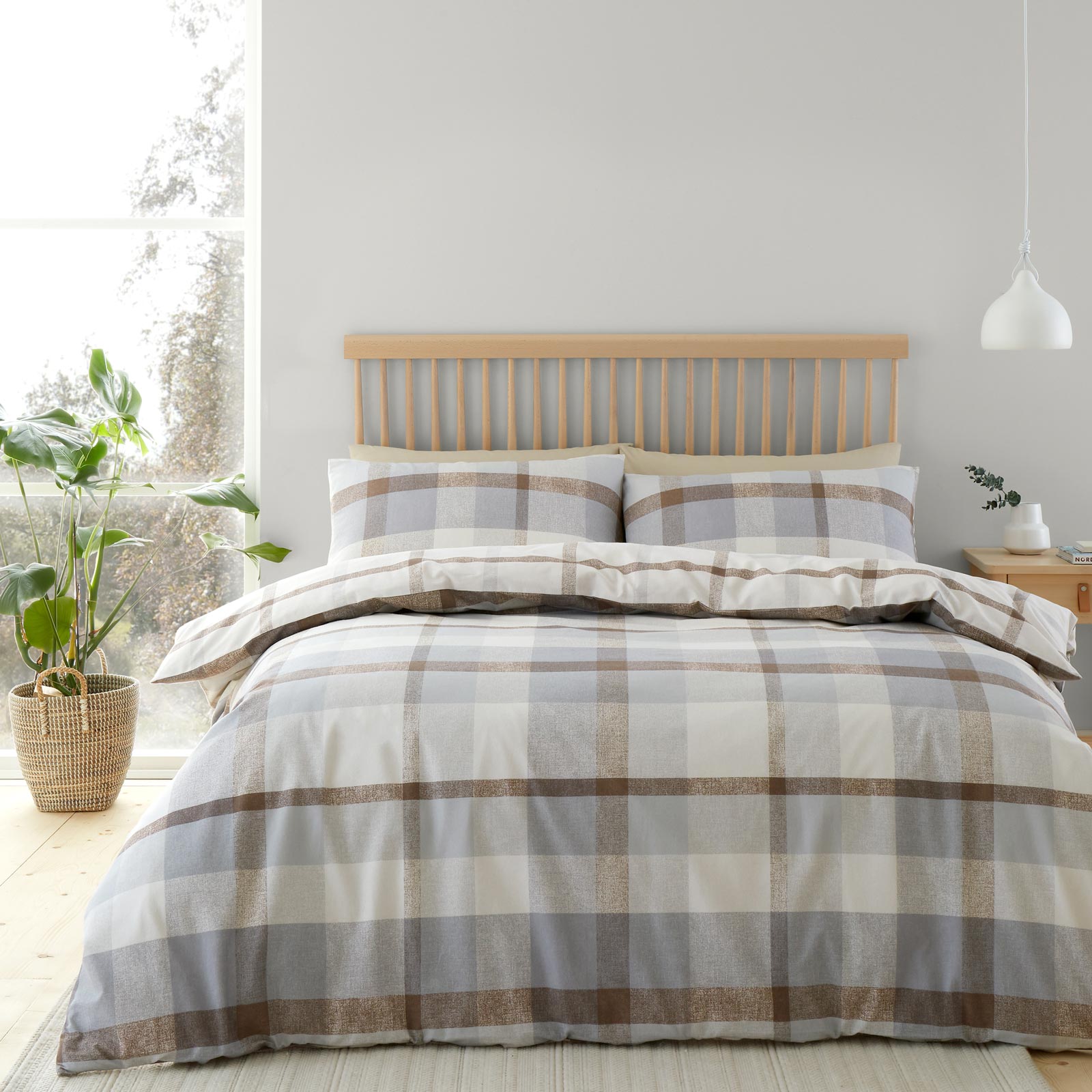 Brushed Check Flannelette Duvet Cover Set by Catherine Lansfield