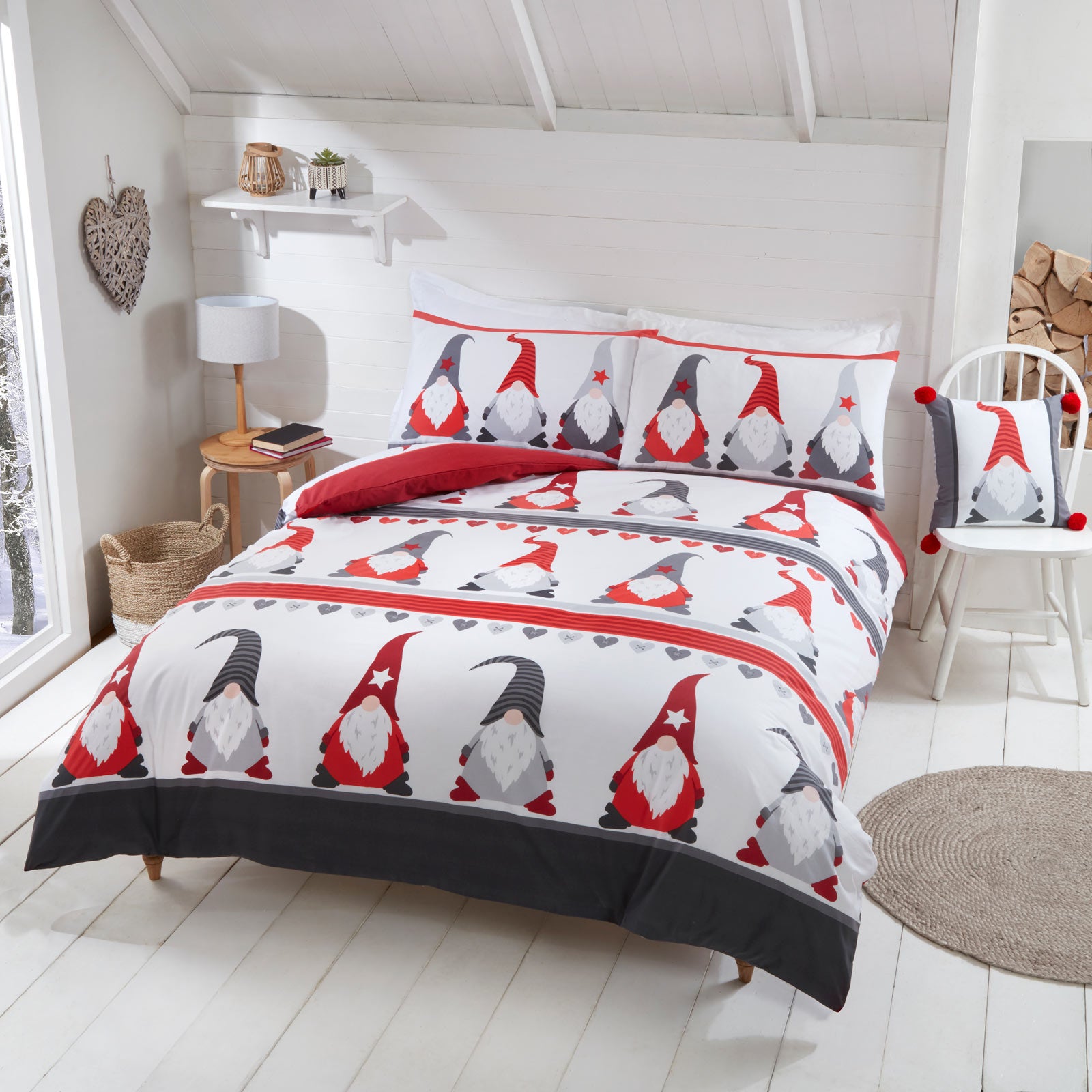 Christmas Festive Gonks Duvet Cover Set by Rapport Home