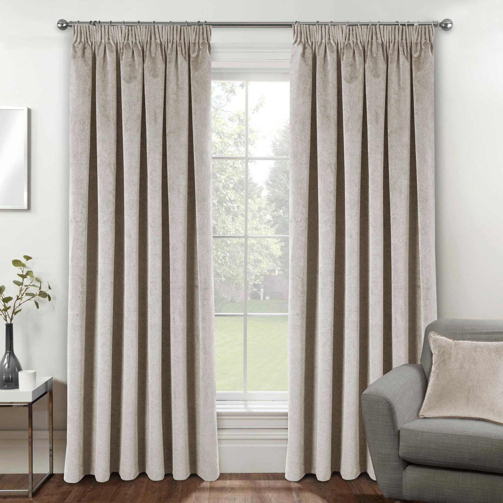 Oxford Velvet Blackout Tape Top Pencil Pleat Curtains by Enhanced Living