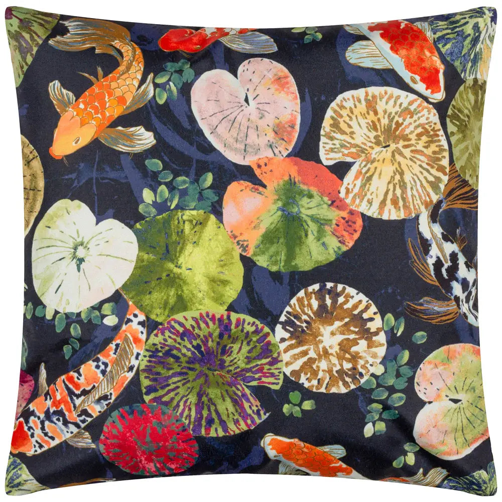 Koi Pond Midnight Outdoor Cushion Cover 17" x 17" by furn.