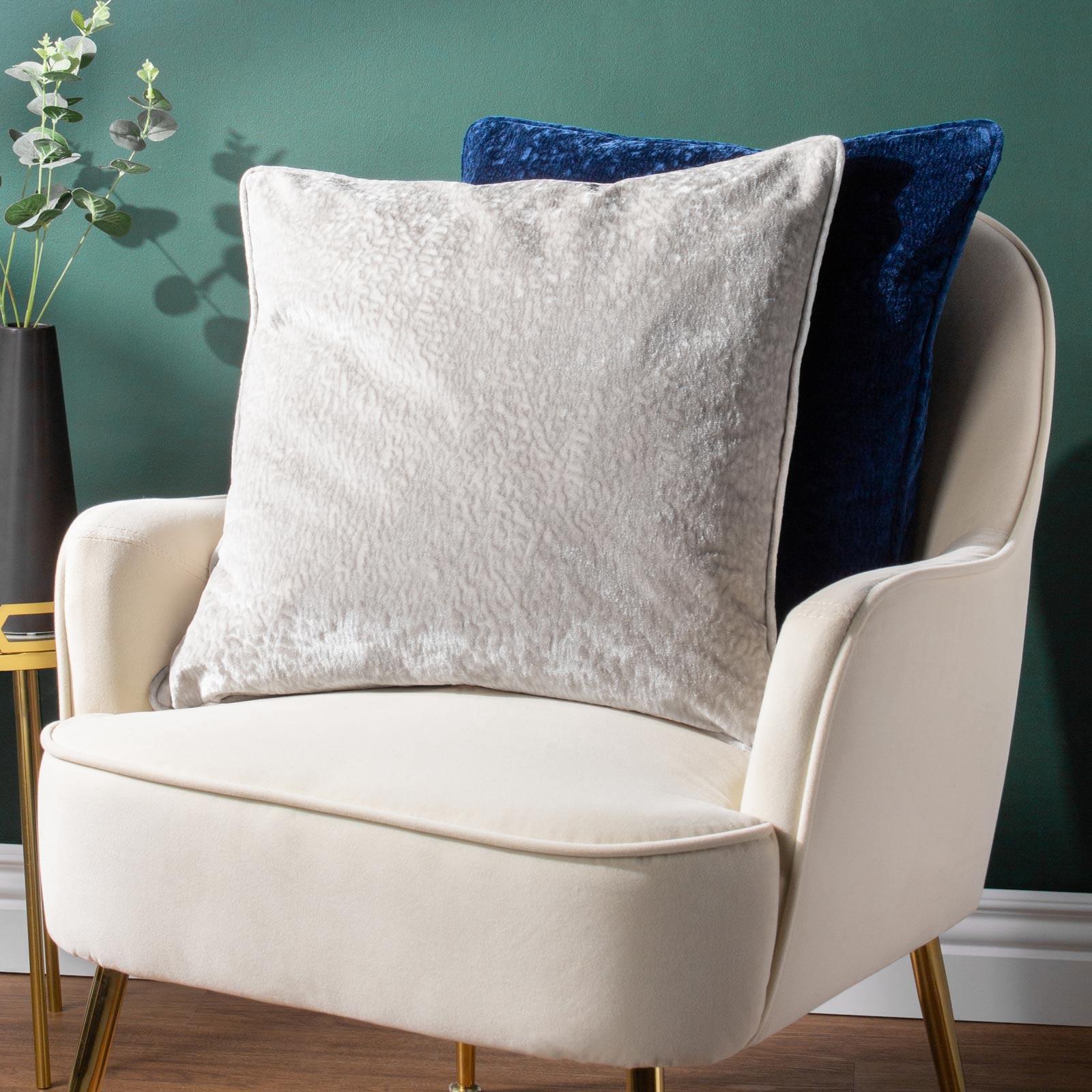 Ripple Plush Velvet Cushion Cover 20" x 20" by Paoletti