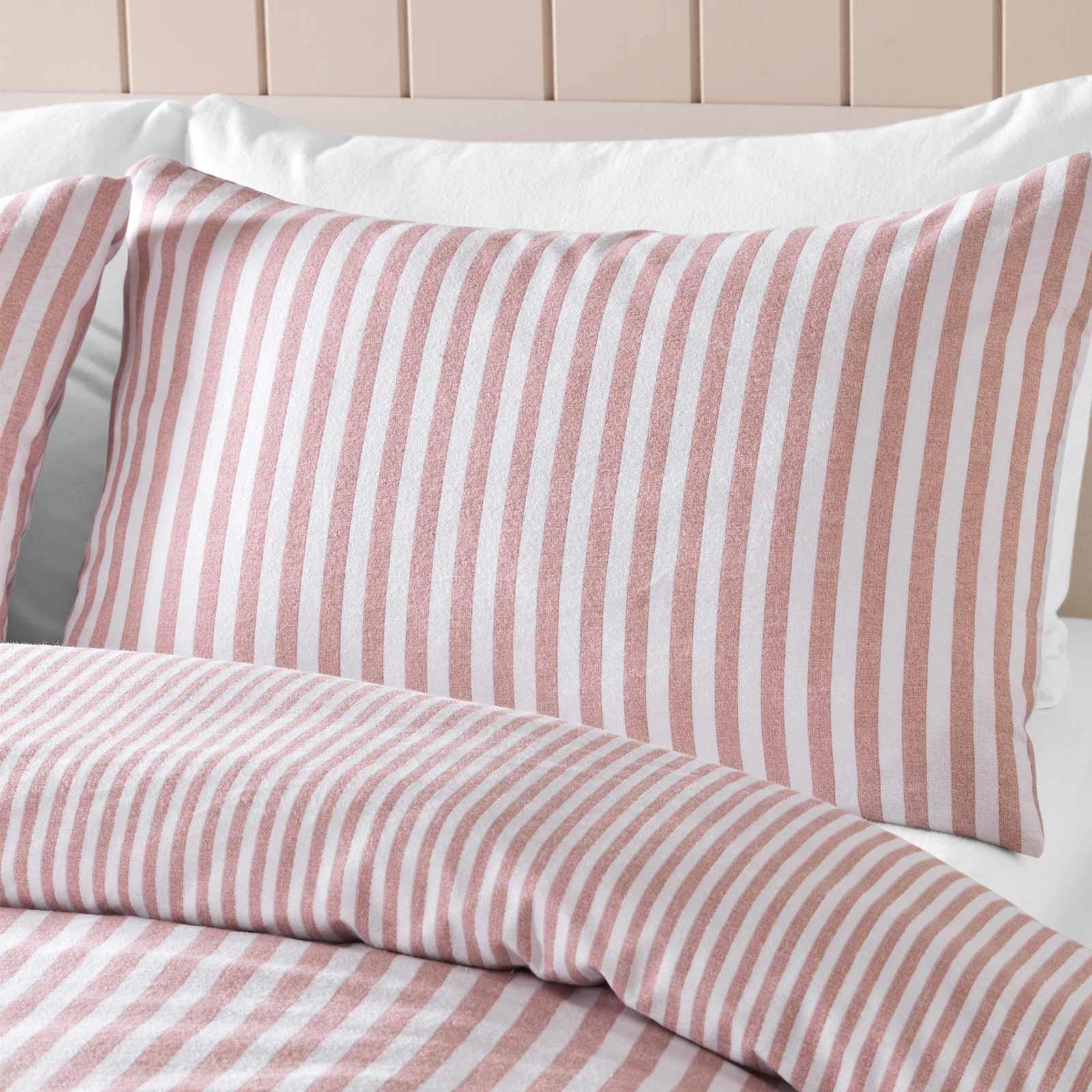 Brushed Cotton Flannelette Stripe Duvet Cover Set by Catherine Lansfield