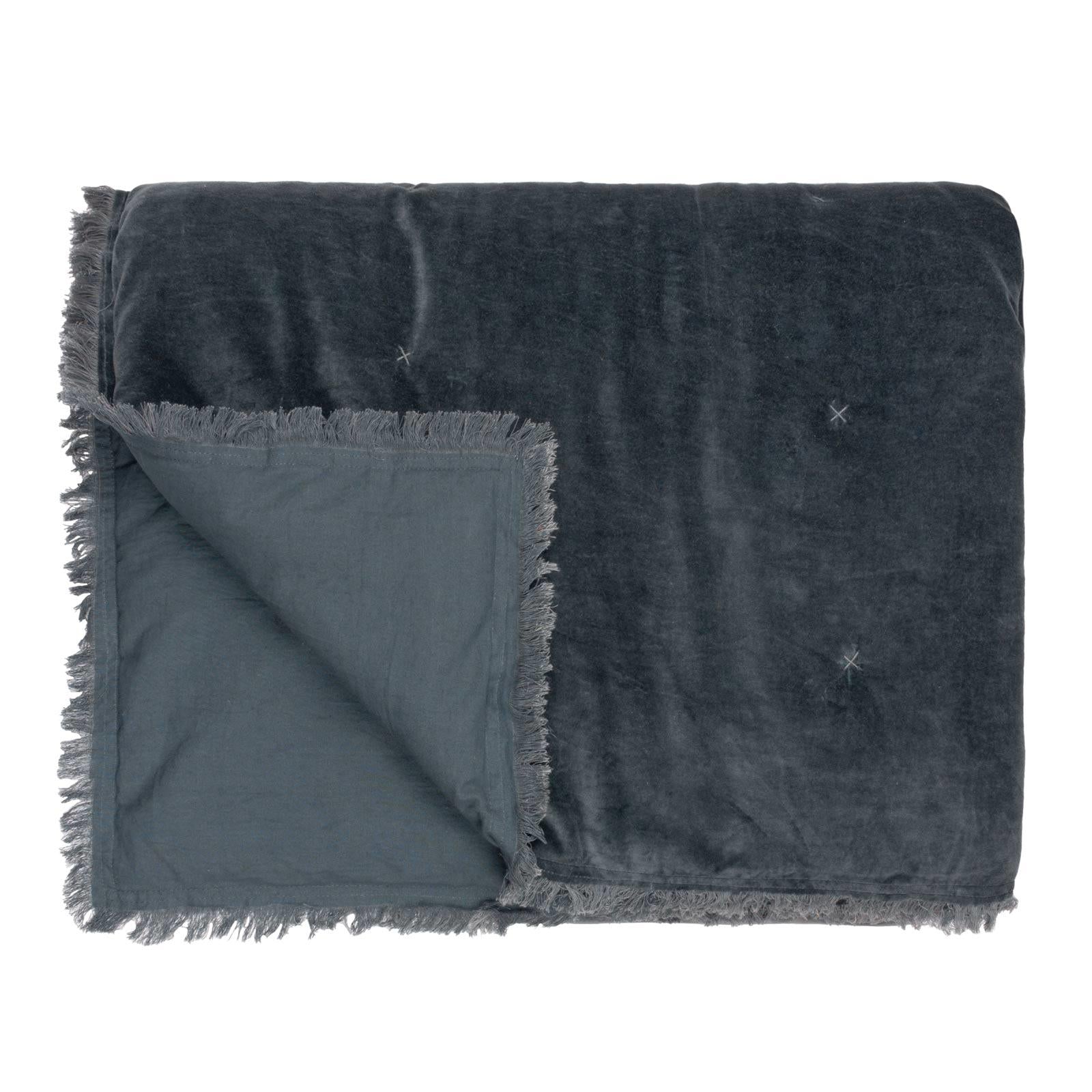 Jaye Cotton Velvet Filled Bedspread 140cm x 220cm by Yard