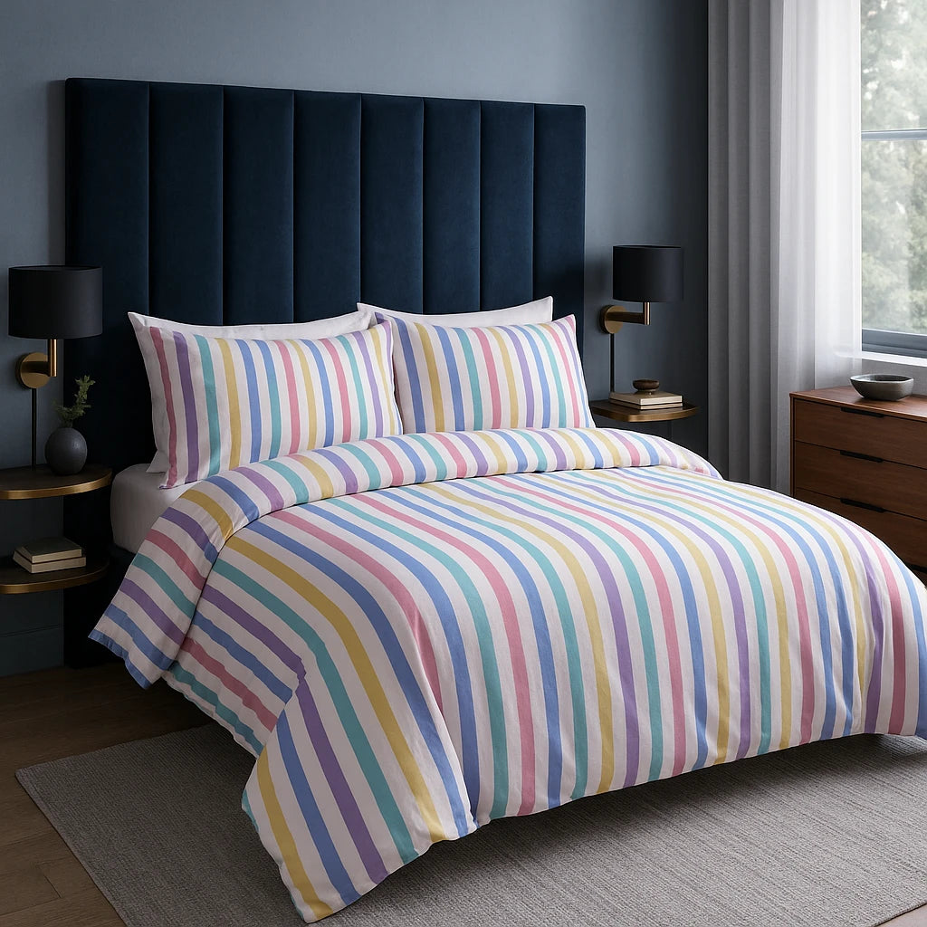Candy Stripe Flannelette Duvet Cover Set by Rapport Home