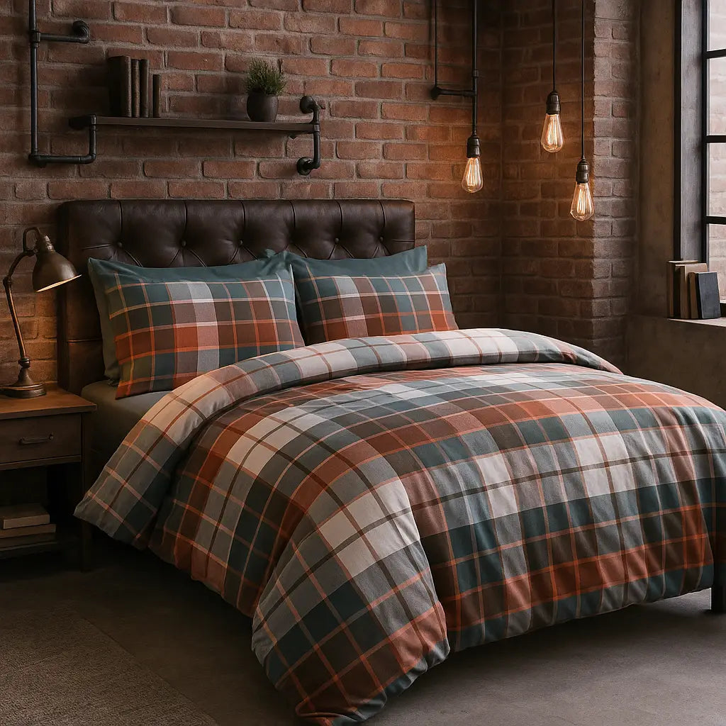 Lomond Check Flannelette Duvet Cover Set by Rapport Home