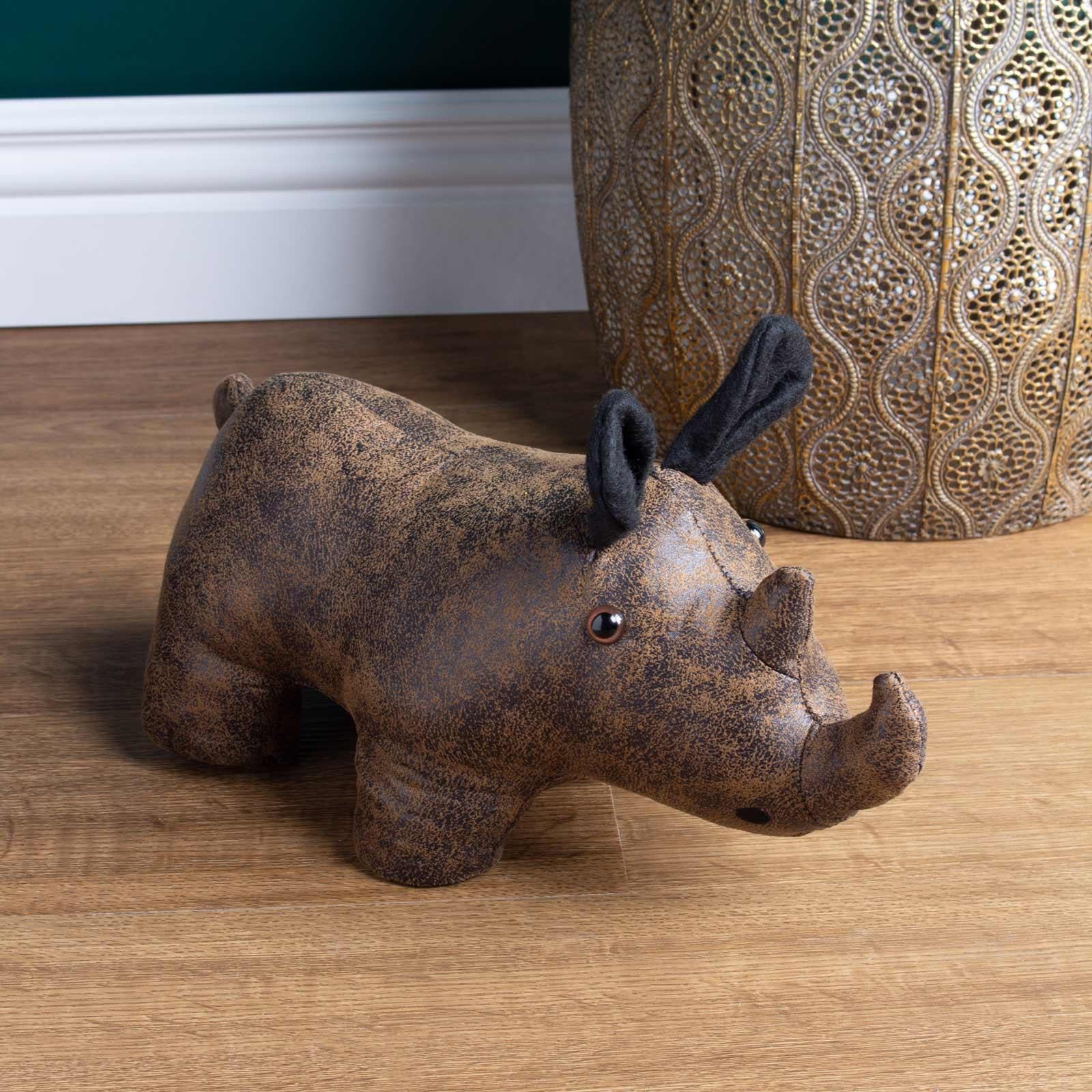 Rhino Faux Leather Doorstop by Paoletti