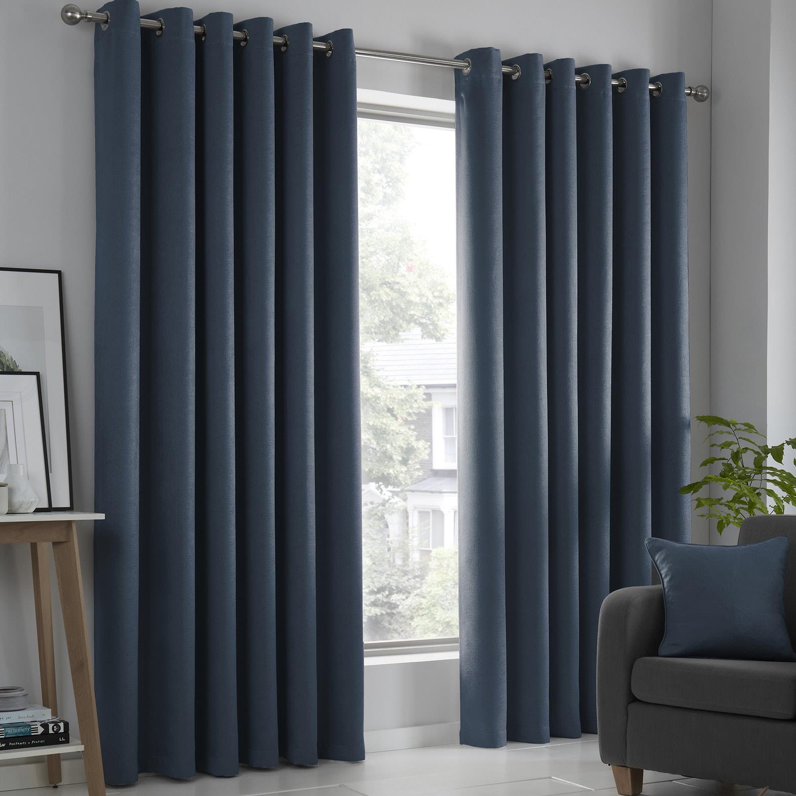 Strata Dim Out Woven Thermal Eyelet Curtains by Fusion