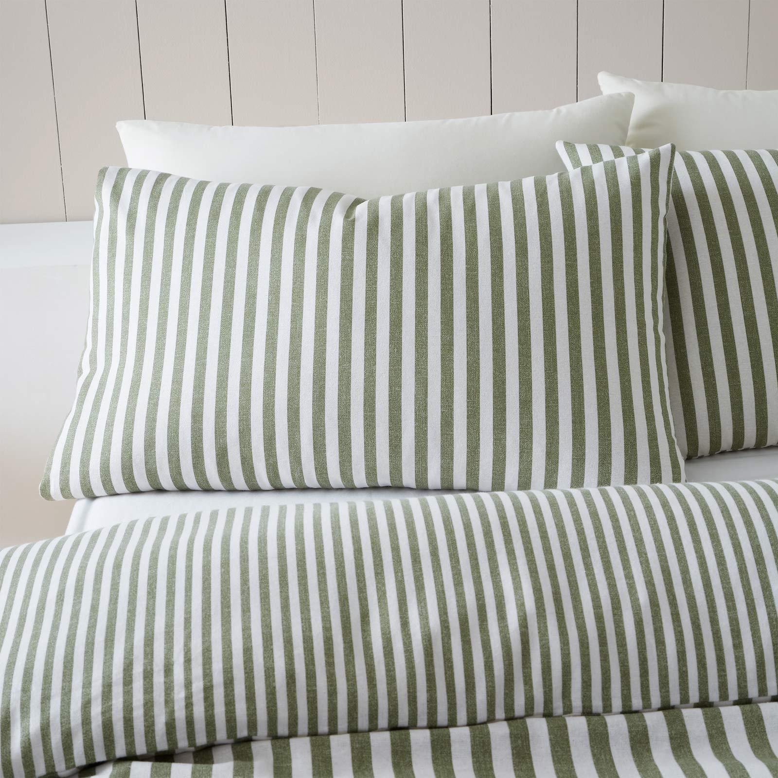 Brushed Cotton Flannelette Stripe Duvet Cover Set by Catherine Lansfield