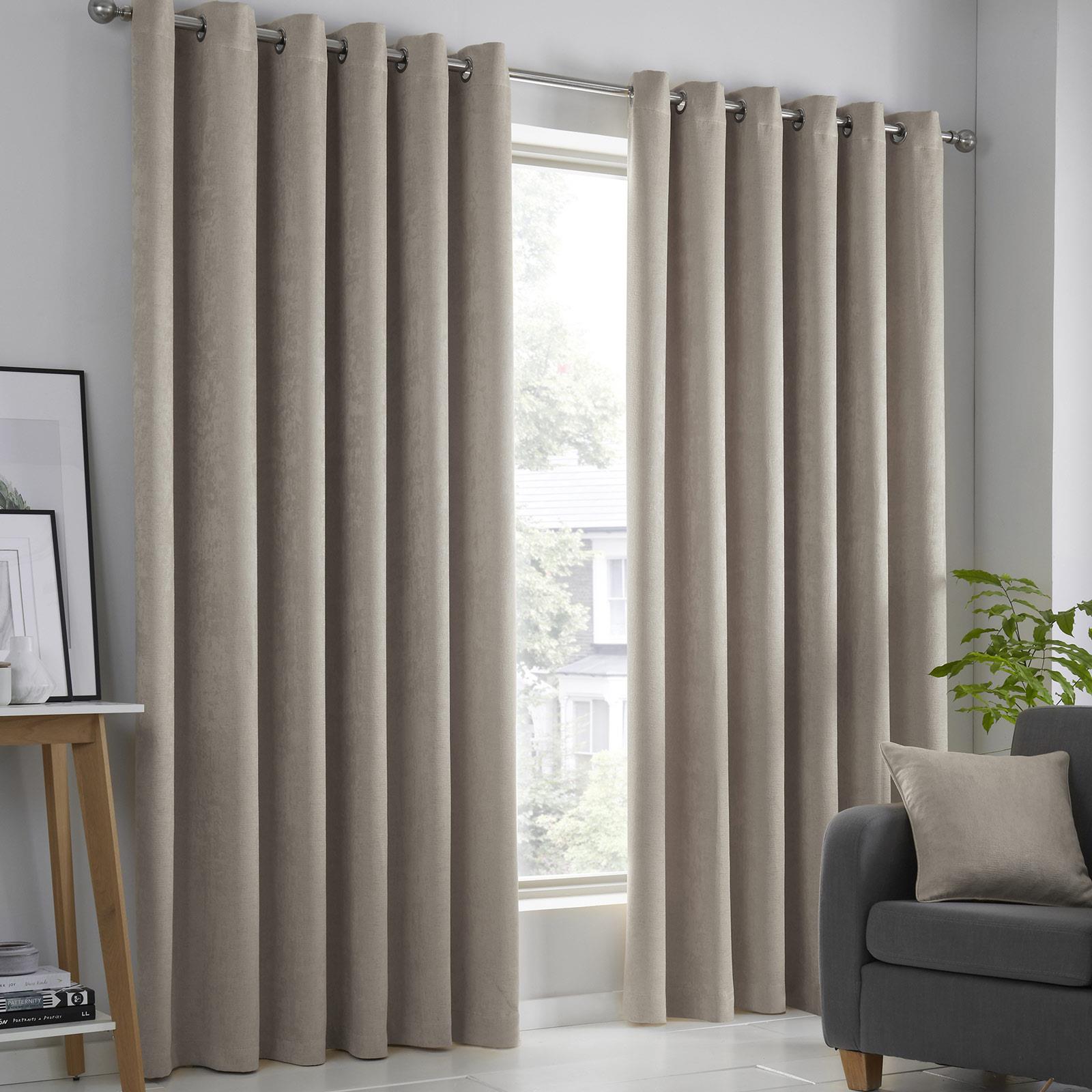 Strata Dim Out Woven Thermal Eyelet Curtains by Fusion