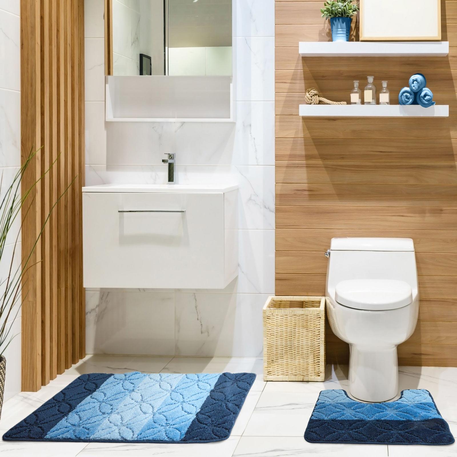 Halo Non-Slip Bath Mat & Pedestal Bathroom Set by Emma Barclay