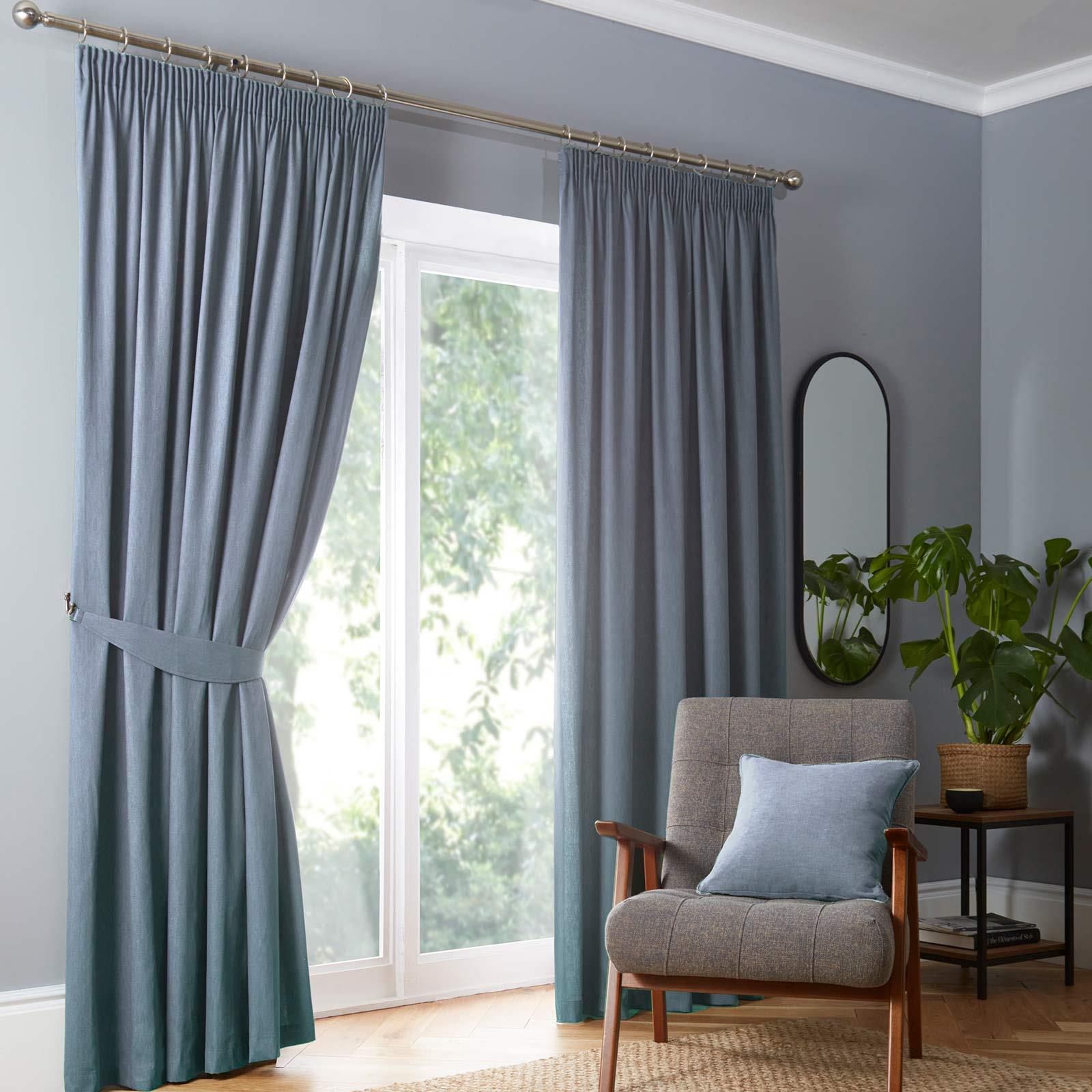 Dijon Blackout Tape Top Pencil Pleat Curtains by Fusion