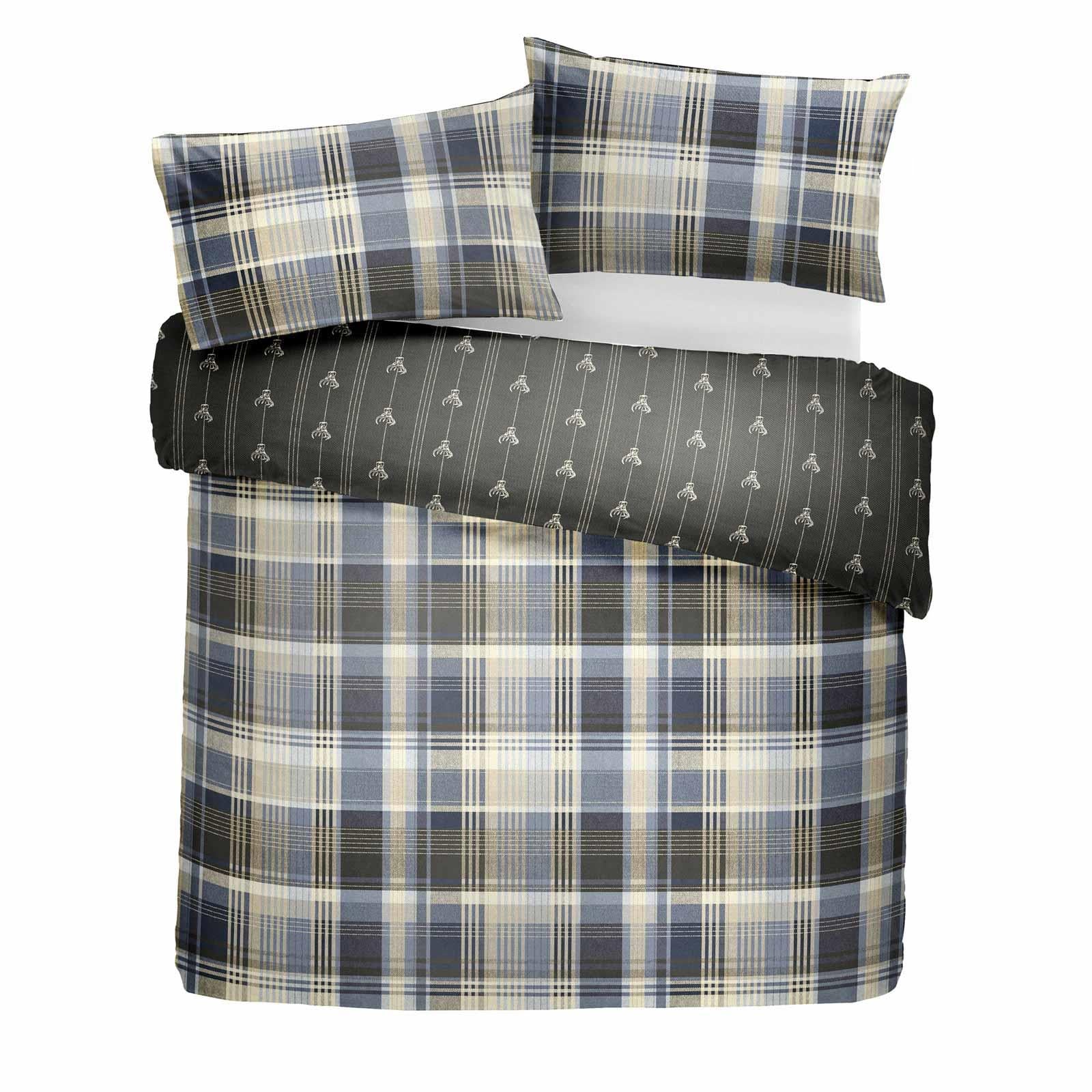 Connolly Check Flannelette Brushed Cotton Duvet Cover by Dreams & Drapes Lodge