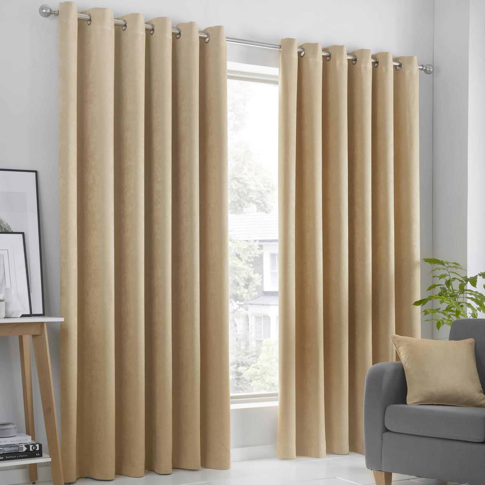 Strata Dim Out Woven Thermal Eyelet Curtains by Fusion