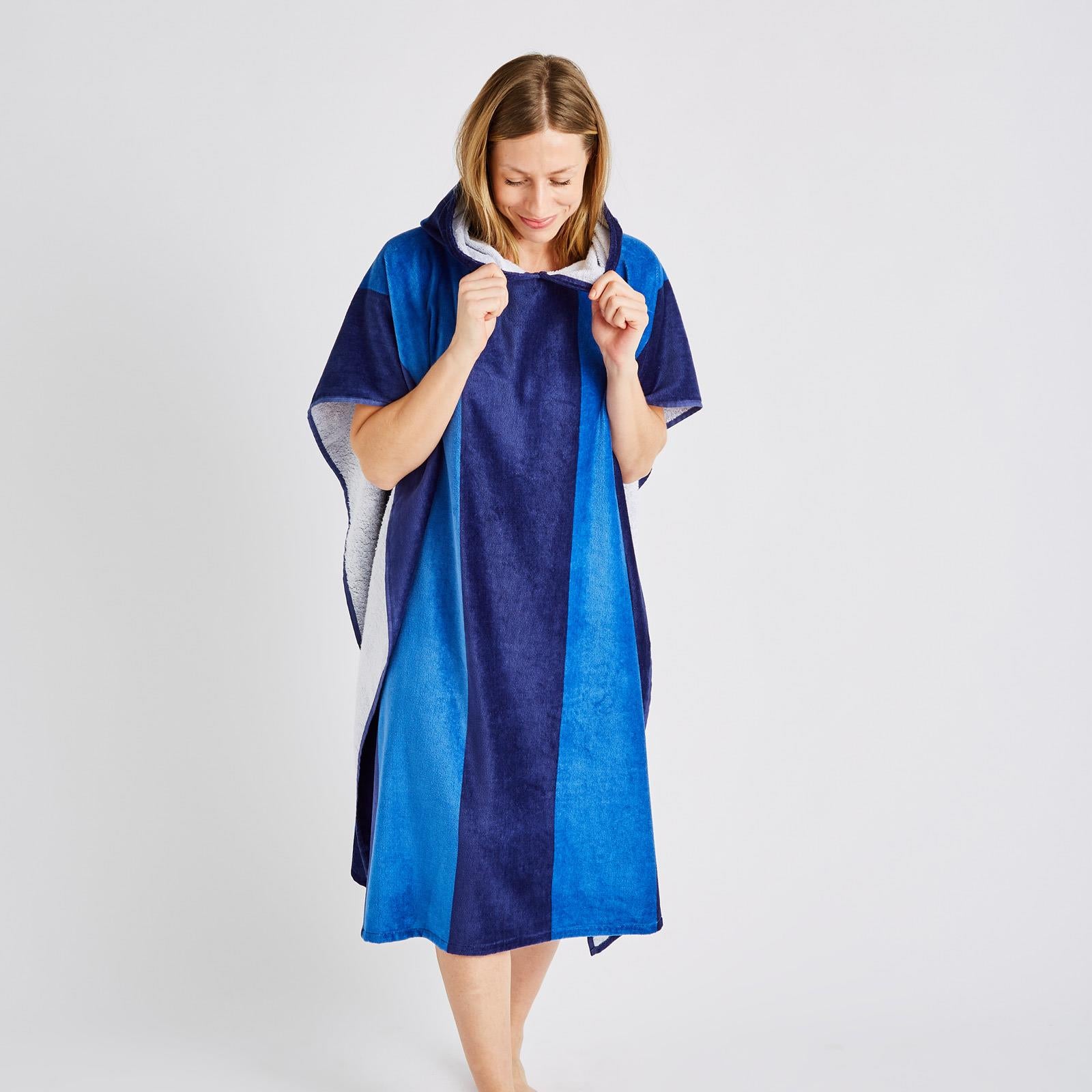 Stripe Hooded Towel Poncho by Catherine Lansfield