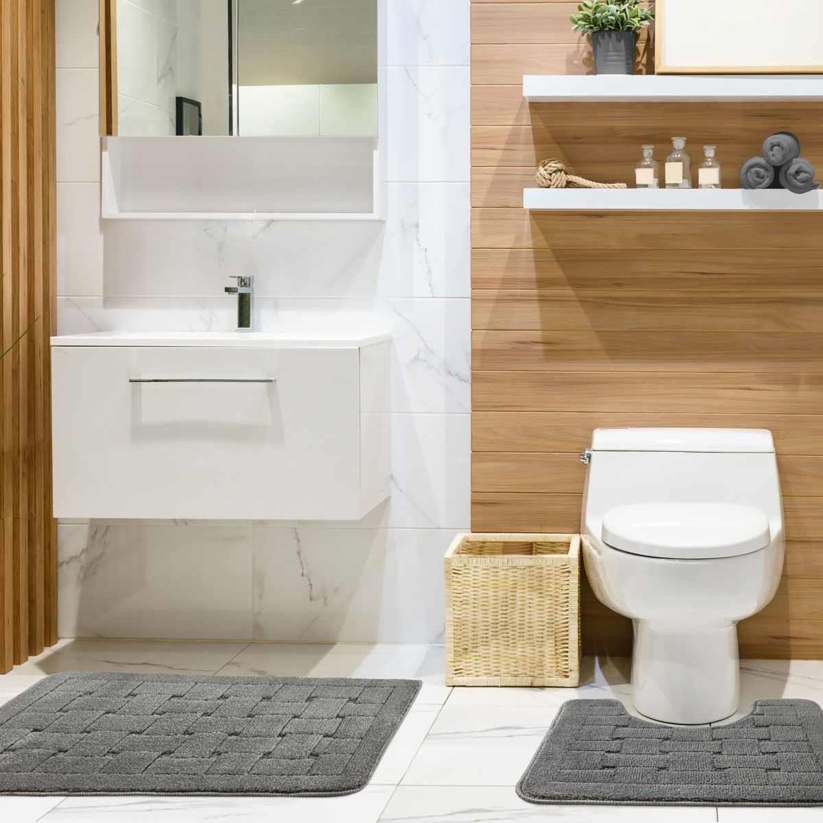 Orkney Bath Mat and Pedestal Bathroom Set by Emma Barclay