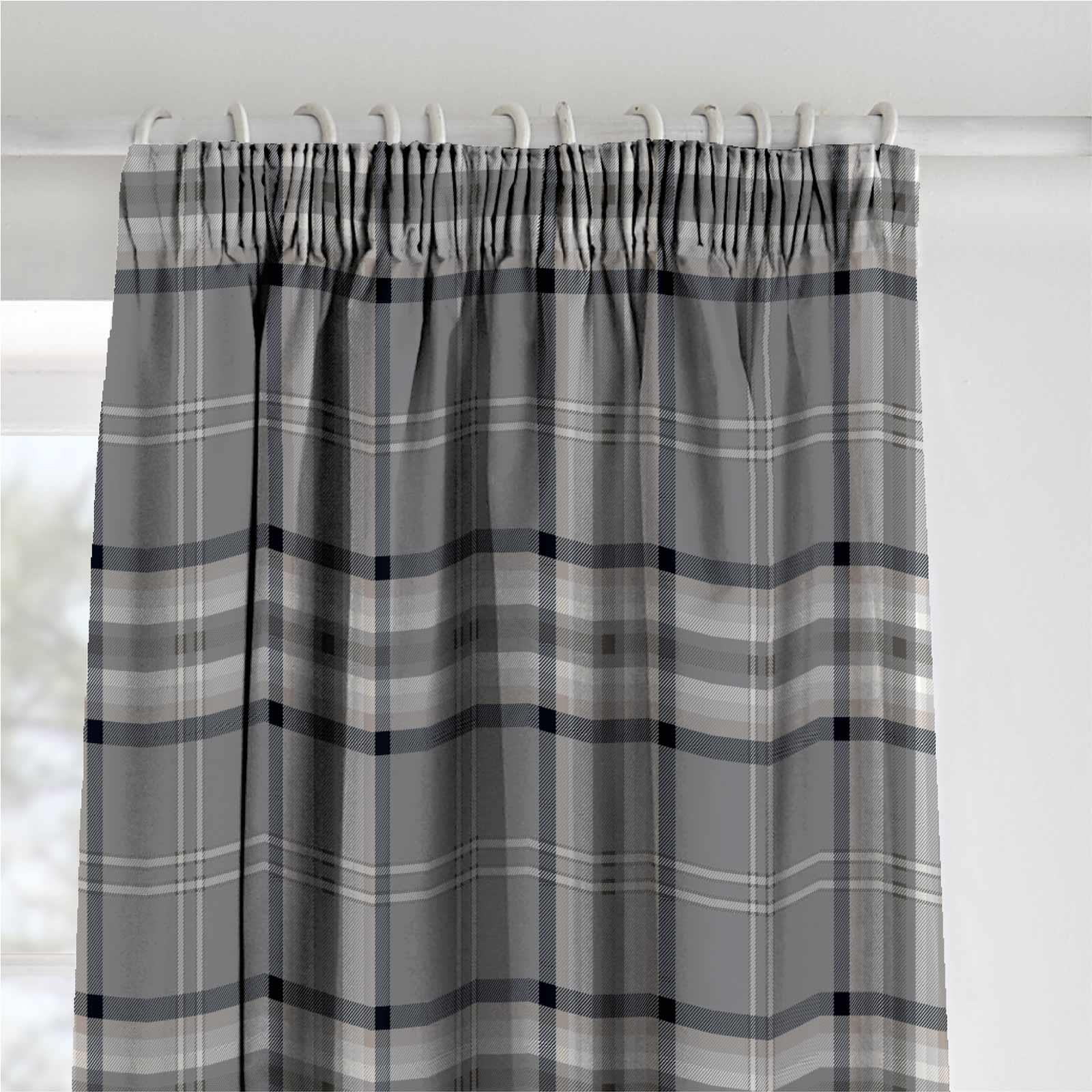 Kelso Check Tape Top Pencil Pleat Curtains by Catherine Lansfield