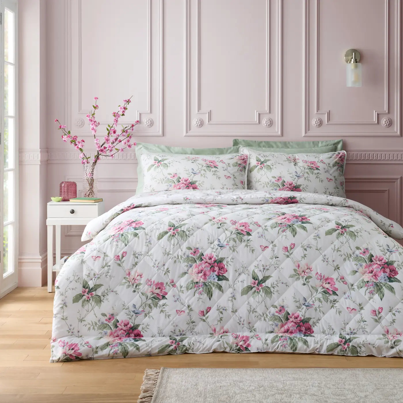 Bridgerton Penelope Floral Bedspread 200cm x 200cm by Catherine Lansfield