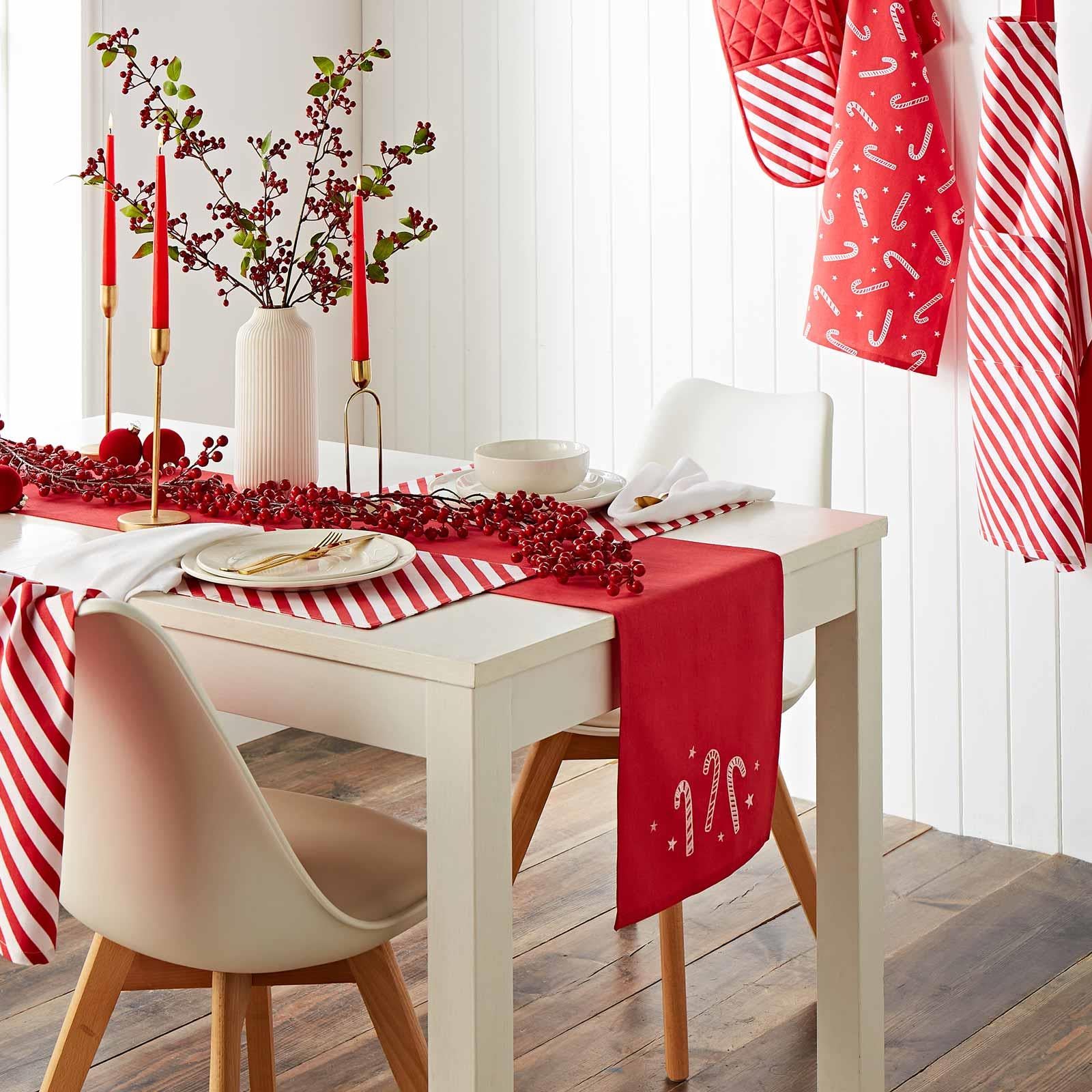 Christmas Candy Cane Kitchen Textiles Collection by Catherine Lansfield