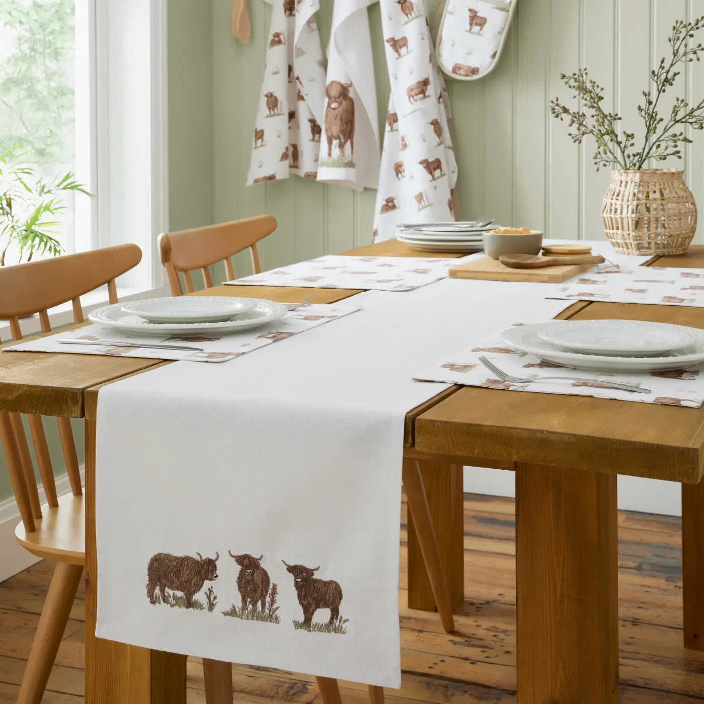 Angus Highland Cow Kitchen Textiles Collection by Catherine Lansfield