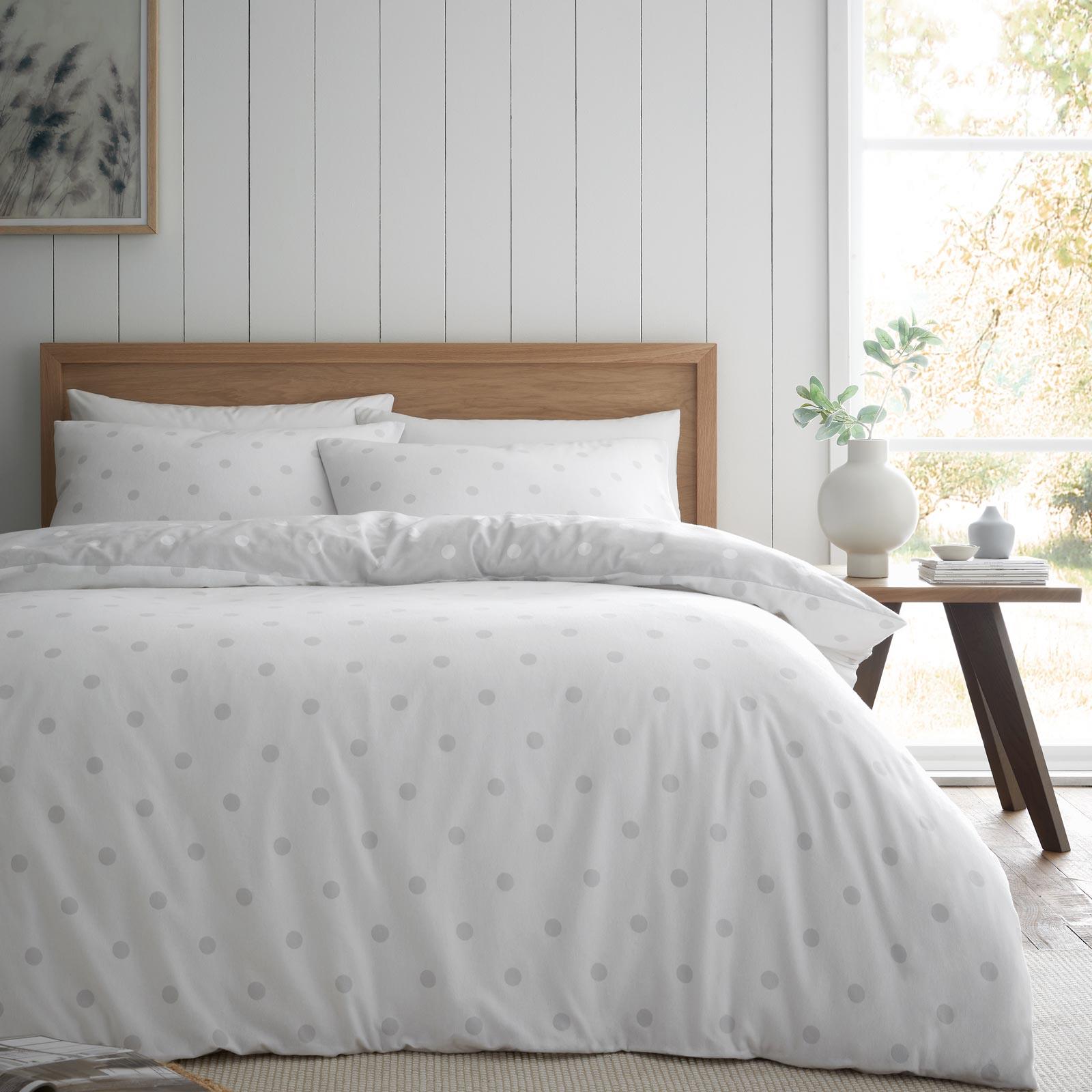 Brushed Polka Dot Duvet Cover Set by Catherine Lansfield
