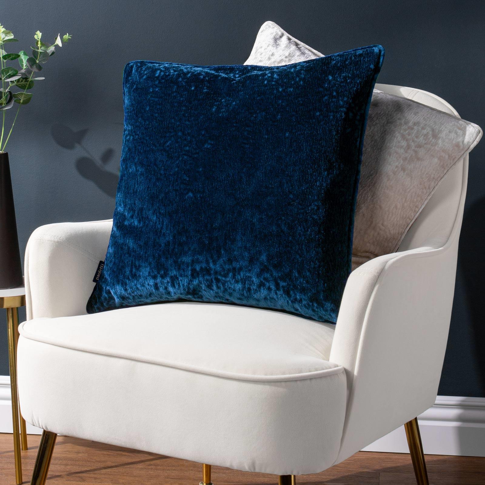 Ripple Plush Velvet Cushion Cover 20" x 20" by Paoletti