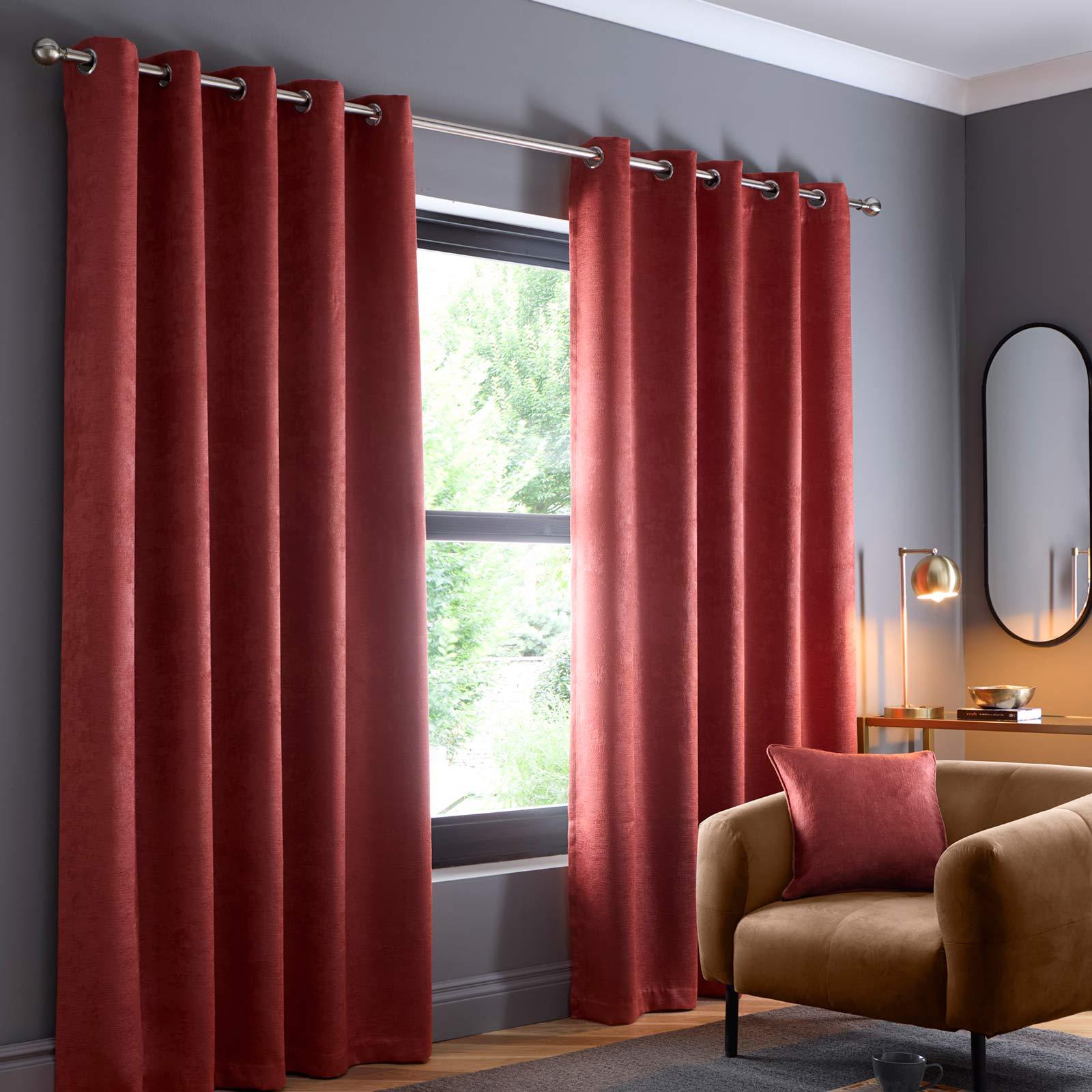 Strata Dim Out Woven Thermal Eyelet Curtains by Fusion