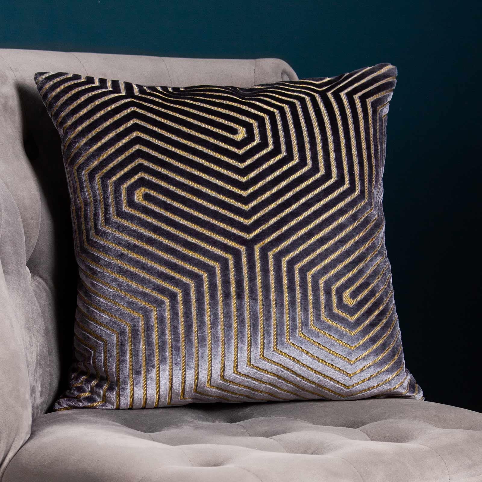 Evoke Cut Velvet Cushion Cover 18" x 18" by Paoletti
