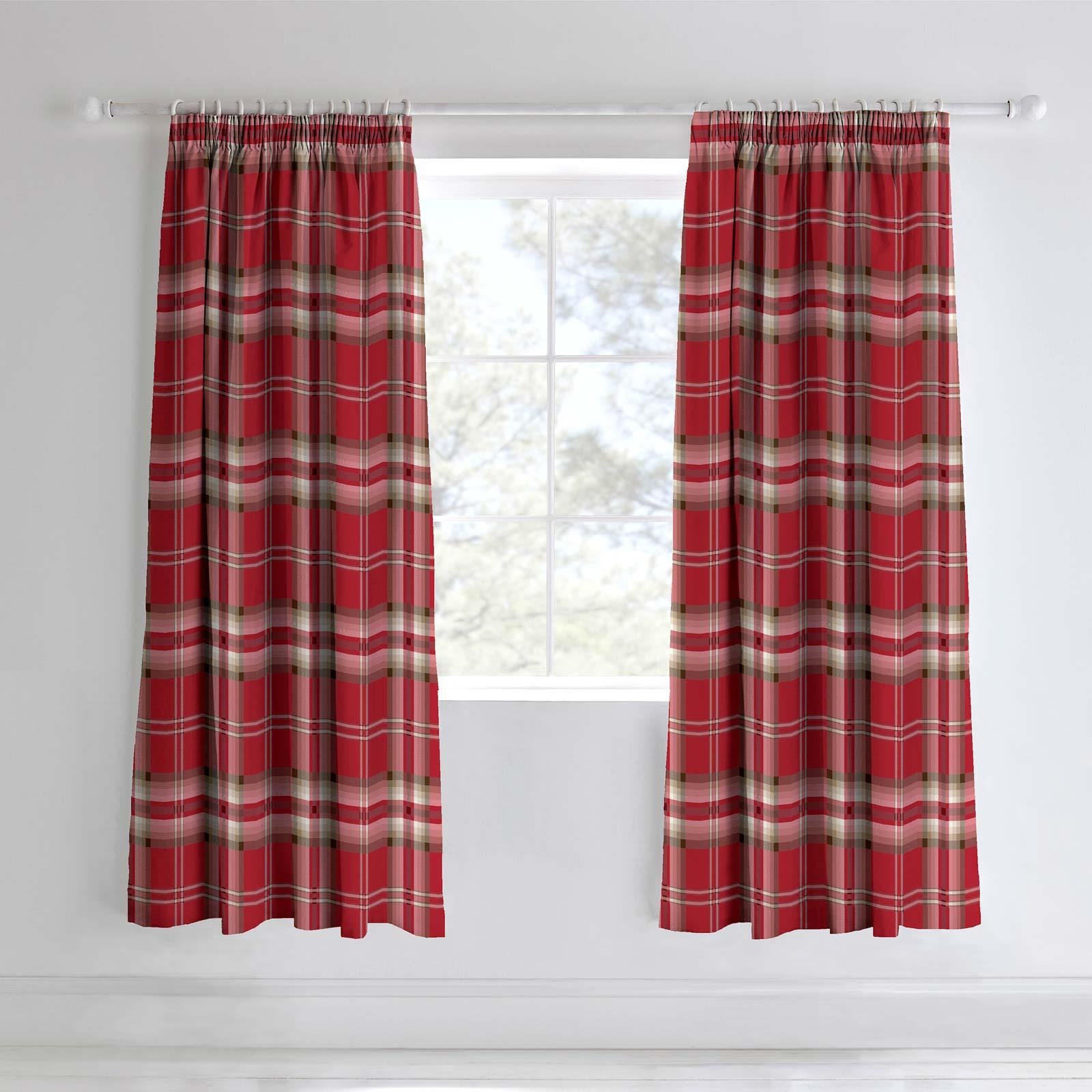 Kelso Check Tape Top Pencil Pleat Curtains by Catherine Lansfield