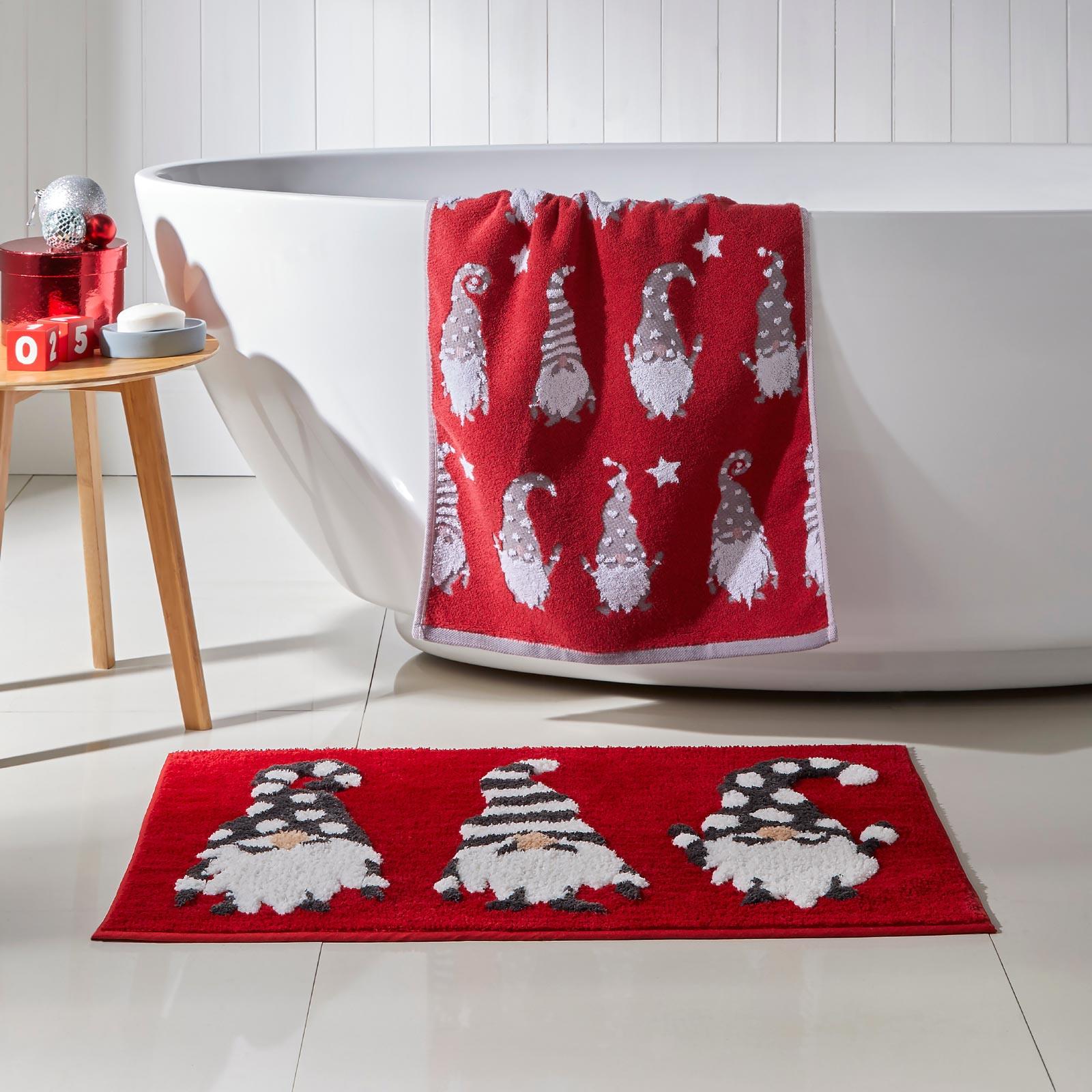 Christmas Gonks Bath Mat by Fusion