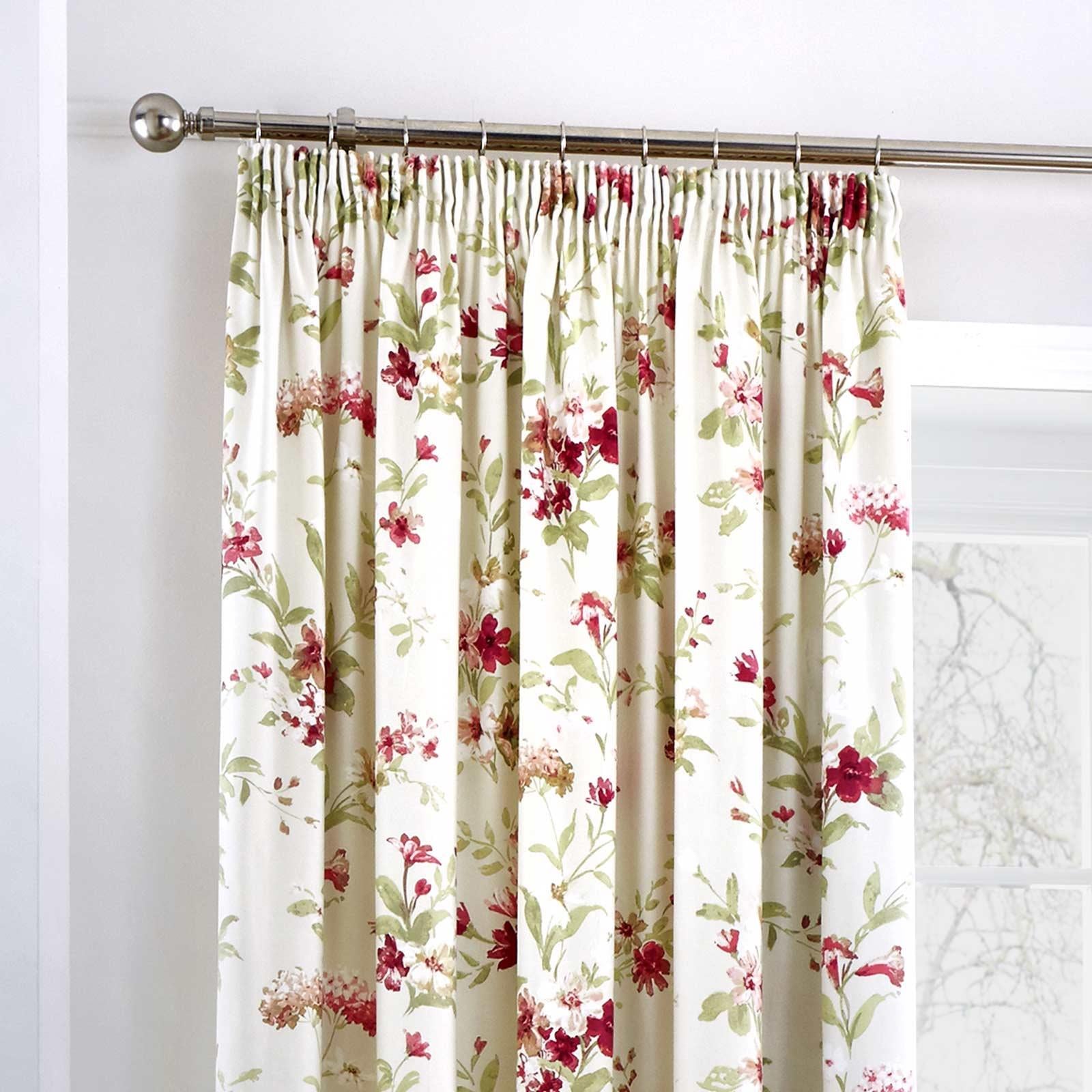 Jeannie Floral Tape Top Curtains by Dreams & Drapes Design