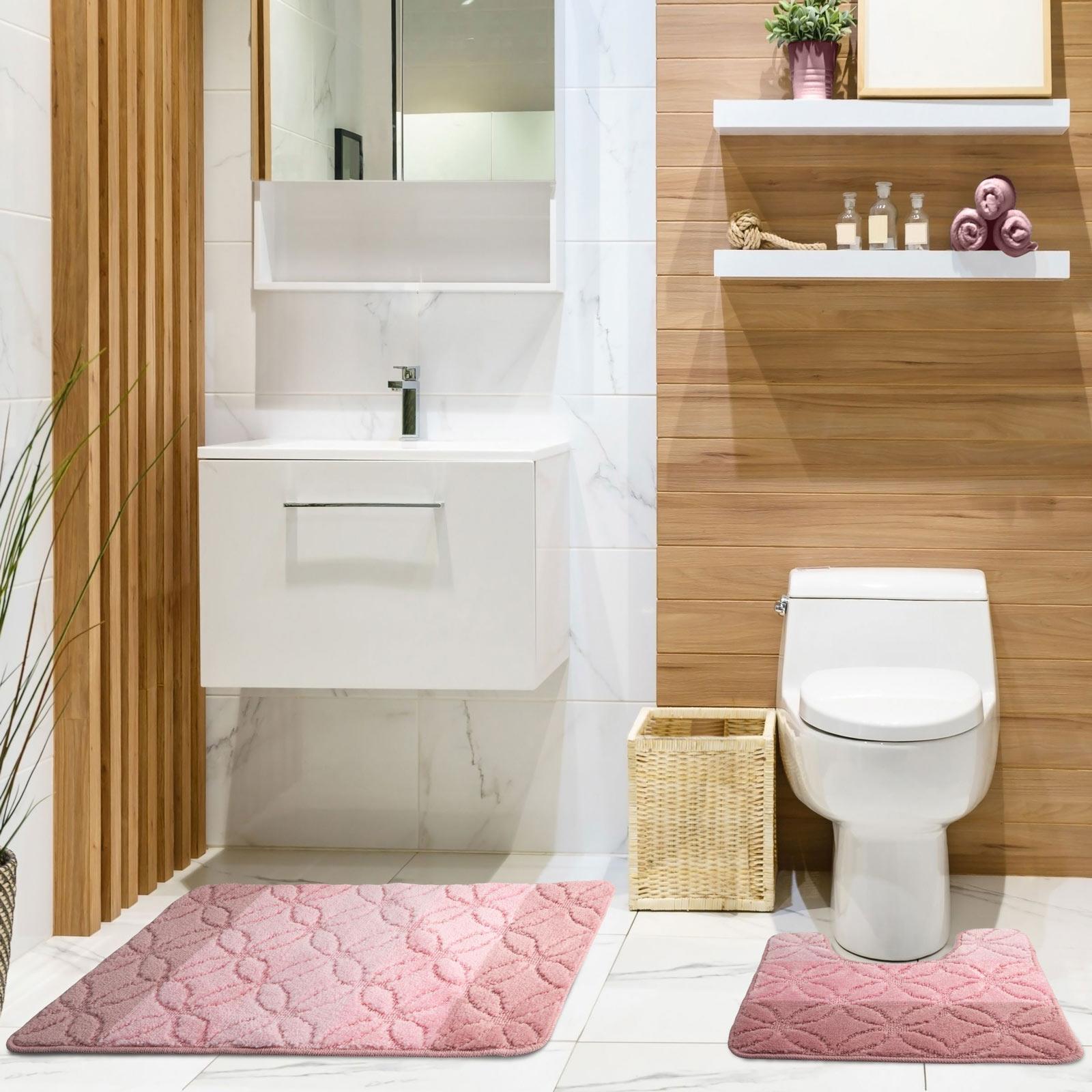Halo Non-Slip Bath Mat & Pedestal Bathroom Set by Emma Barclay