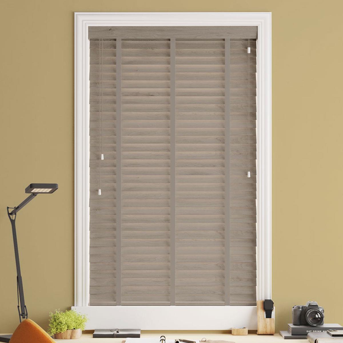 Sunwood Wood Acacia Made to Measure Venetian Blind with Light Beige Tapes by Decora