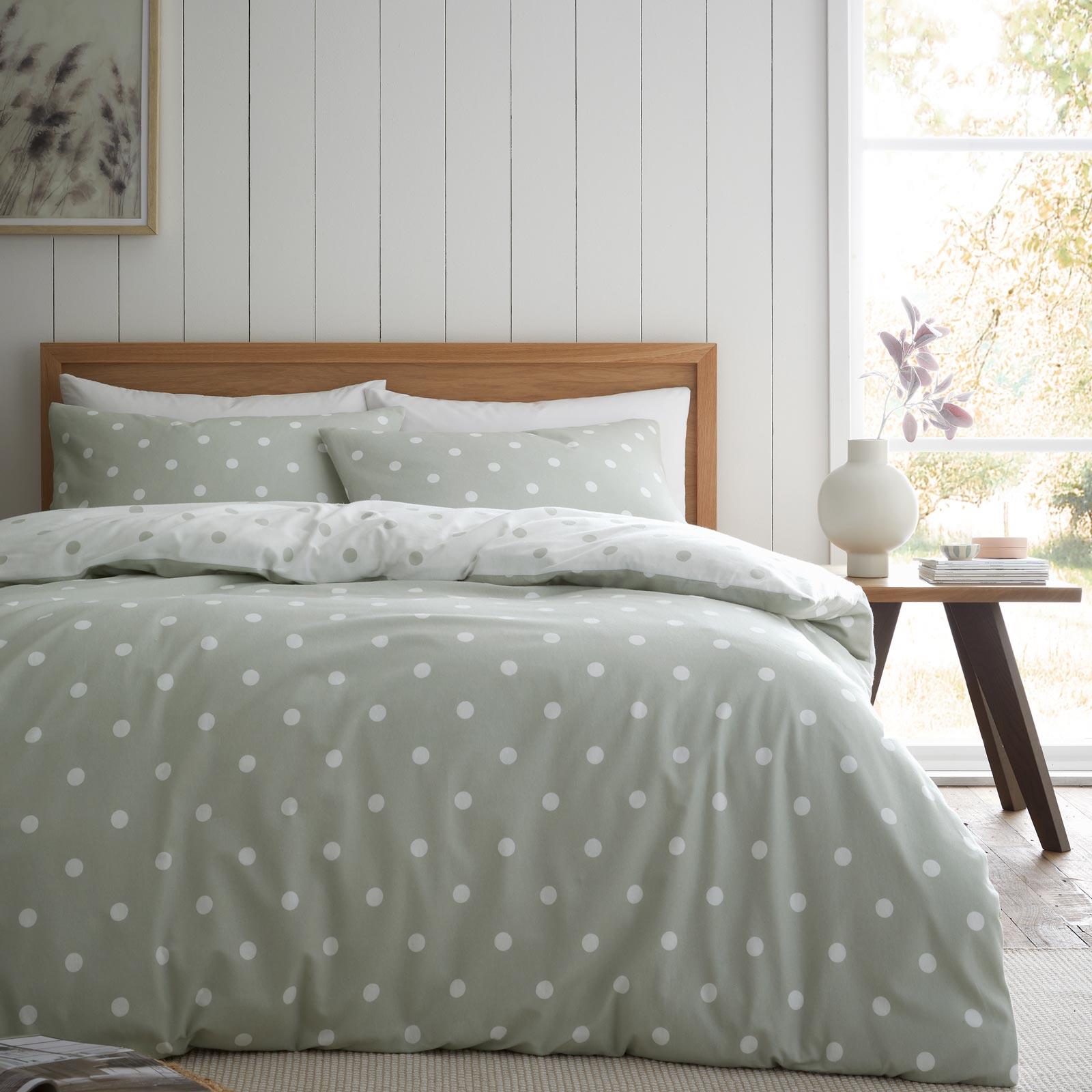 Brushed Polka Dot Duvet Cover Set by Catherine Lansfield