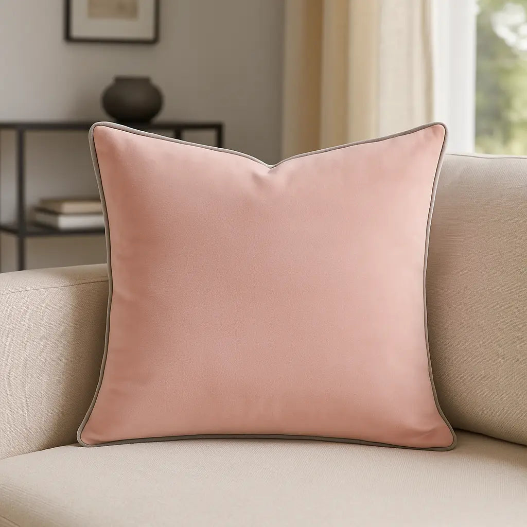 Meridian Velvet Piped Cushion Cover 22" x 22" (55cm x 55cm) by Paoletti