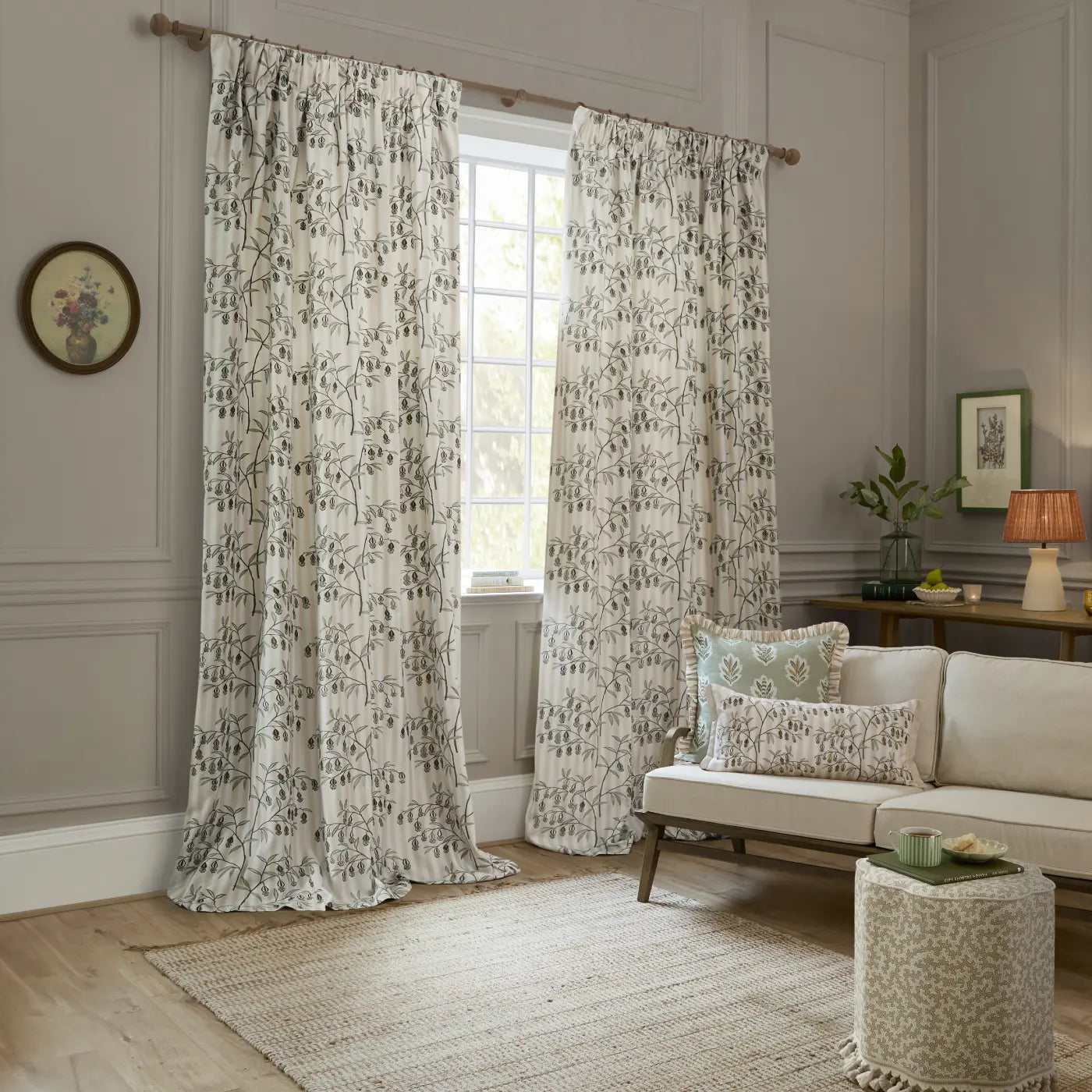Chinese Lanterns Tape Top Pencil Pleat Curtains by Sanderson